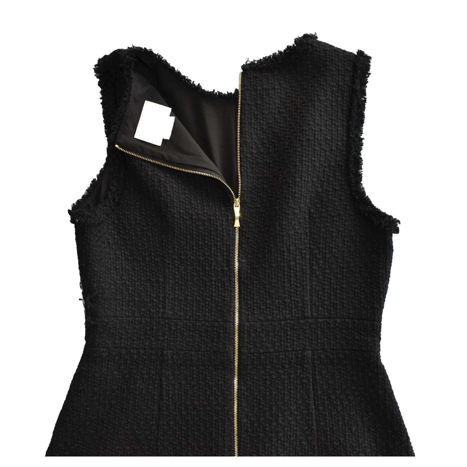 Kate Spade KATE SPADE Black Tweed Ruffled Hem And Ribbon Dress size 10 Size L / US 10 / IT 46 - 4 Thumbnail