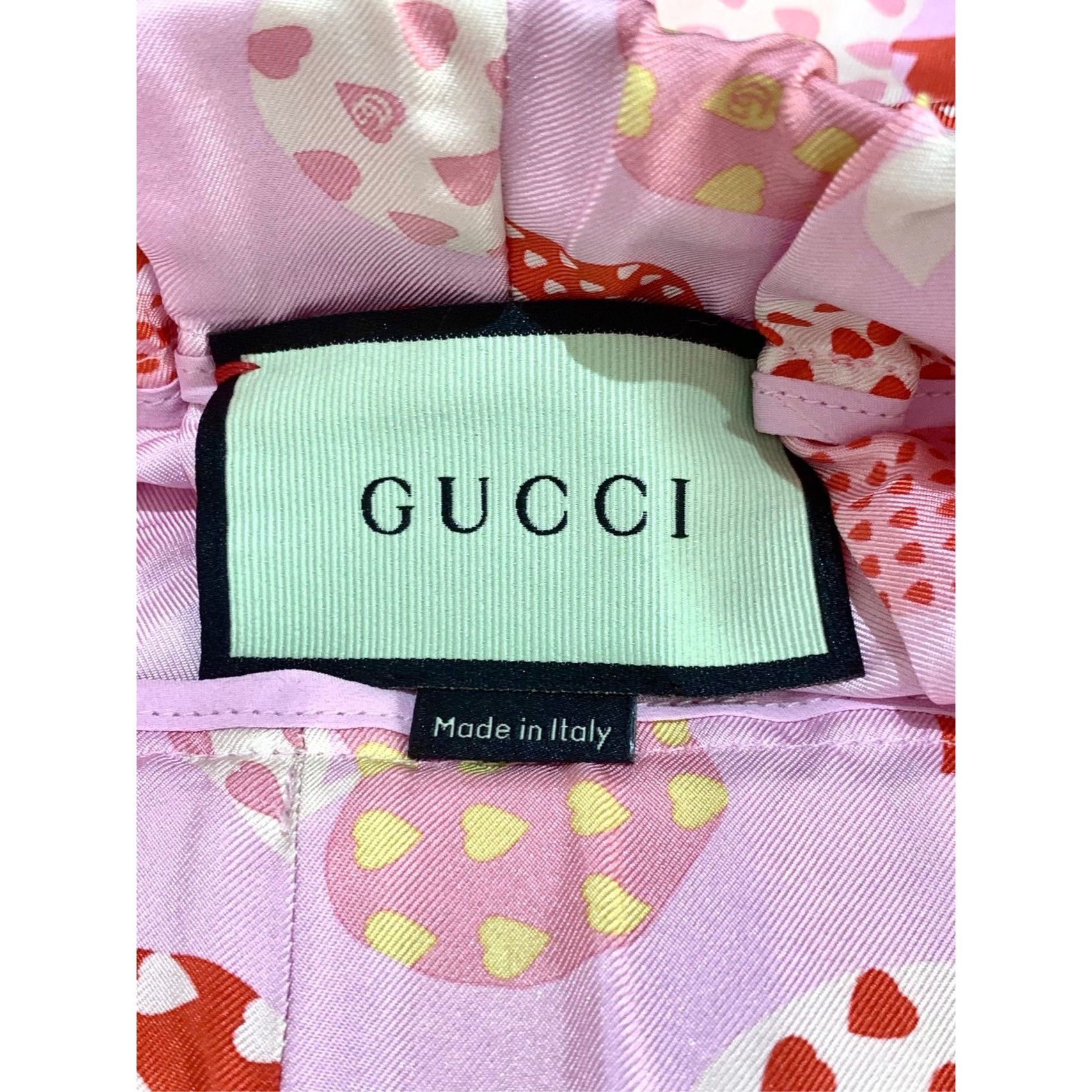 Gucci Gucci Pink Apple Print Silk Shorts W/ Embroidered Logo & Dra Size 40" / US 18 - 2 Thumbnail