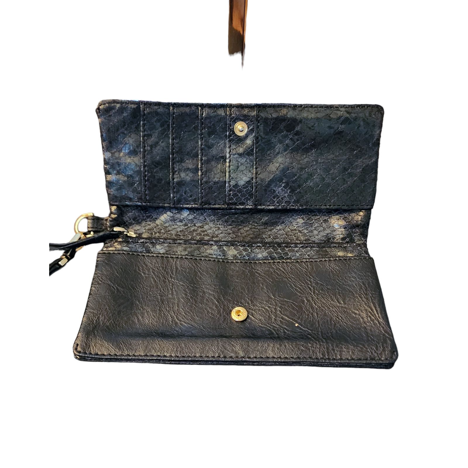 Kenneth Cole Kenneth Cole Black Leather Python Wristlet Wallet Size ONE SIZE - 4 Thumbnail