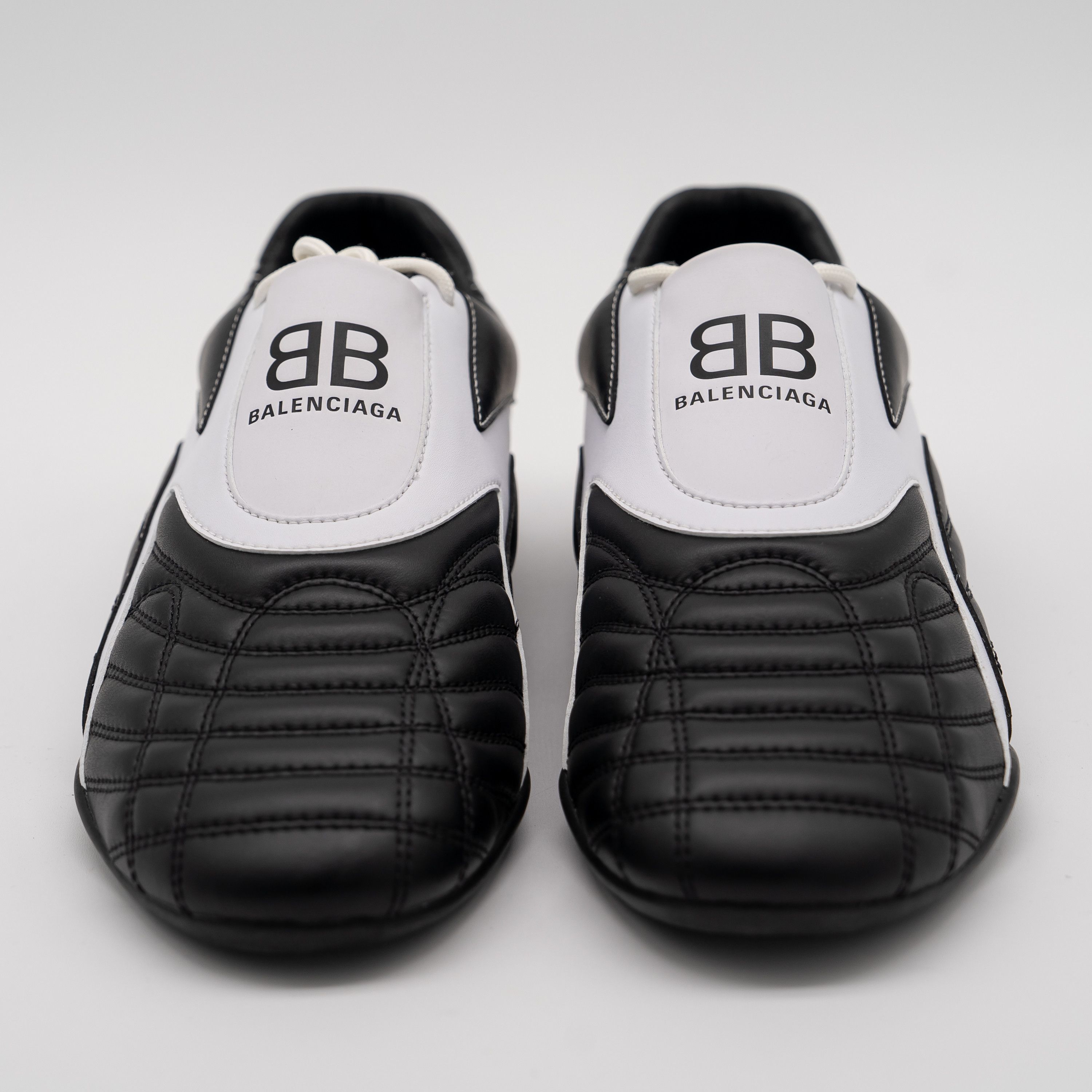 Balenciaga 44 - Balenciaga Zen Sneakers Black White Leather Size US 11 / EU 44 - 2 Thumbnail