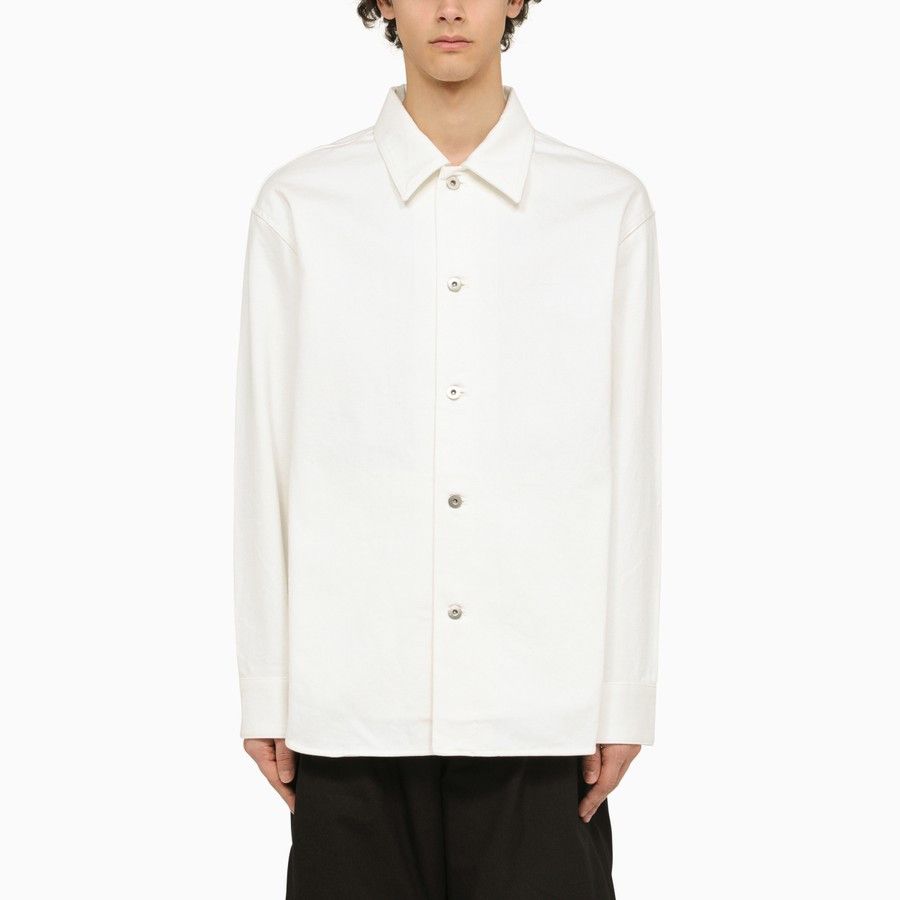image of Jil Sander O1D2Blof0424 Denim Shirt In White, Men's (Size Medium)