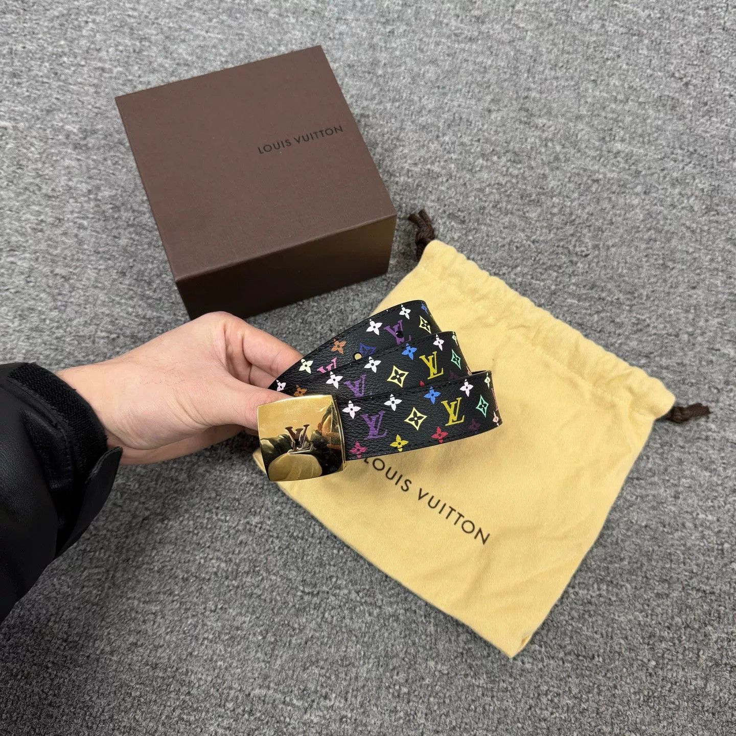 Louis Vuitton Louis Vuitton x Takashi Murakami Black Multicolor Belt Size ONE SIZE - 1 Thumbnail
