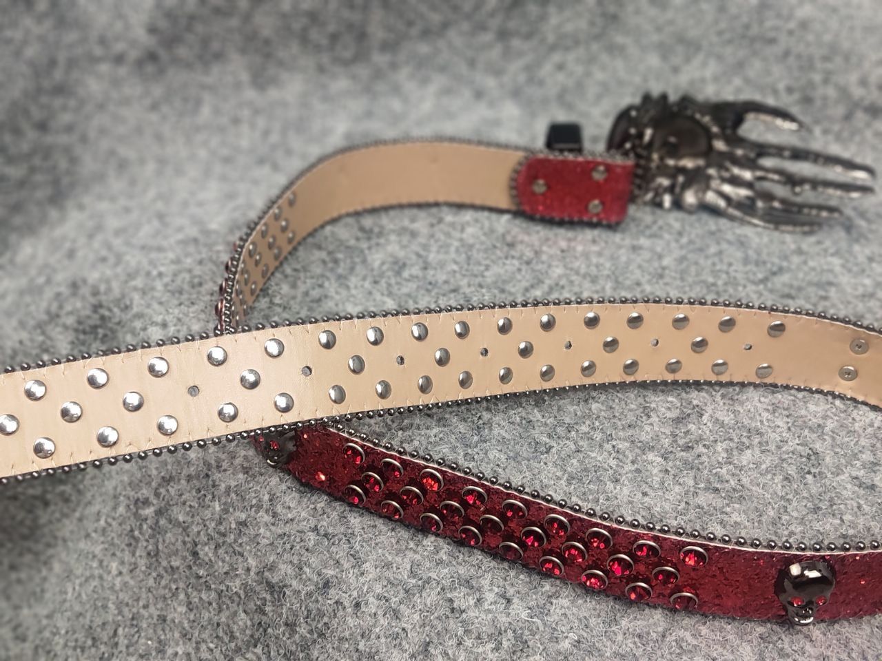 If Six Was Nine Vintage Y2K Punk Rock Red Glitter Skull Belt hysteric LGB Size ONE SIZE - 7 Thumbnail
