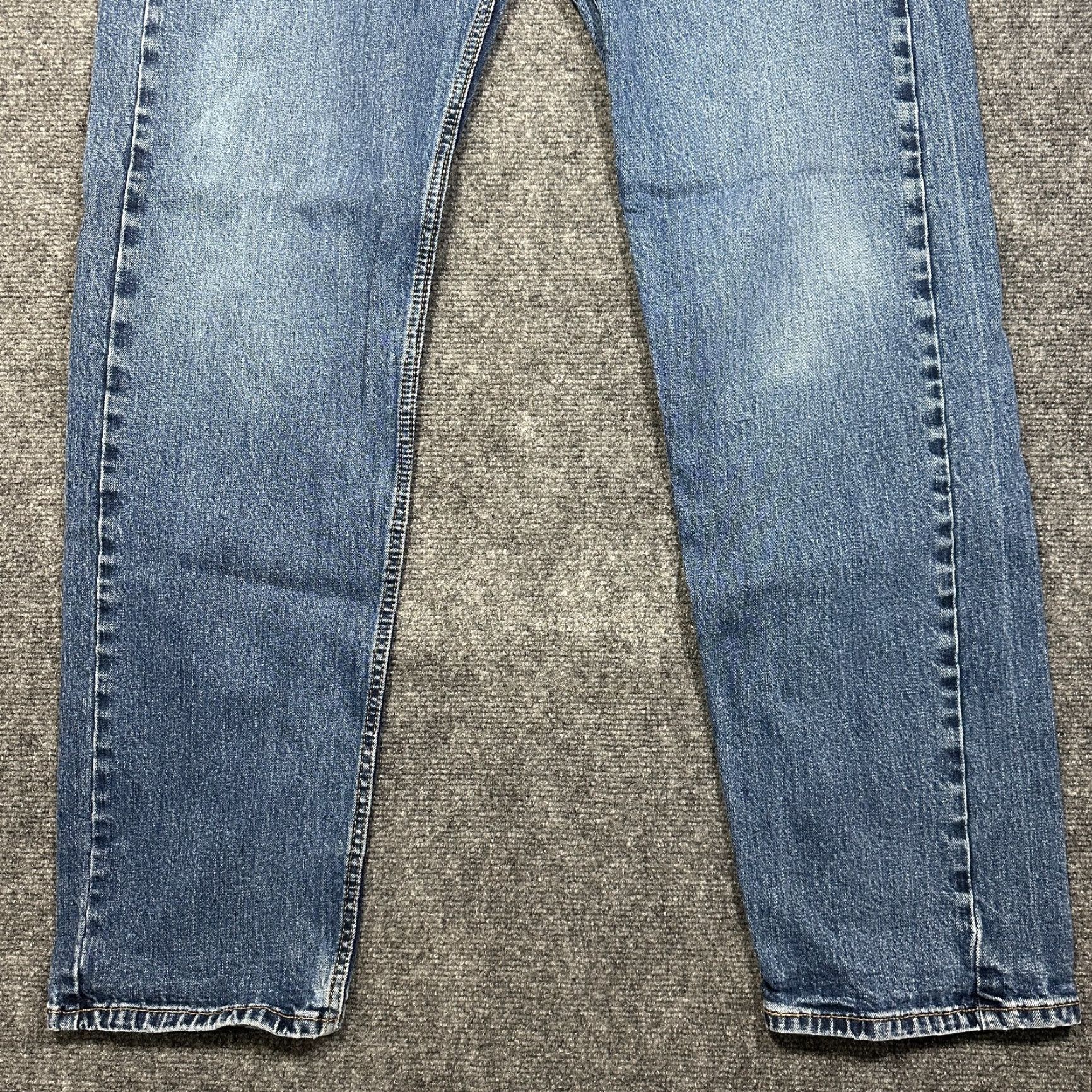 Levi's Levi's 505 Jeans Mens 38 Medium Wash Cotton Stretch 5-Pocket Straight Leg Jeans Men's Regular Blue 90s Modern Leather Logo Size US 38 / EU 54 - 2 Thumbnail