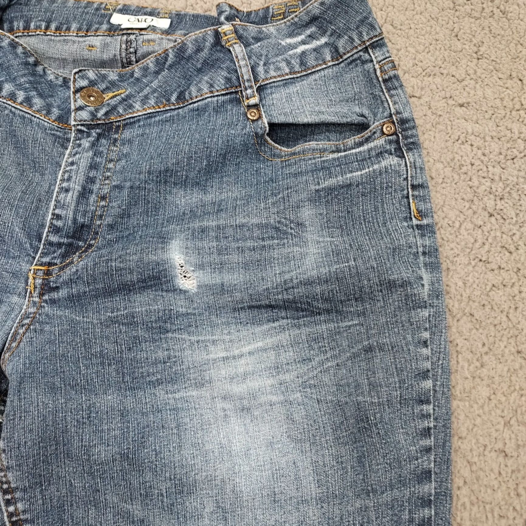 Vintage Cato Jeans Women's 14 Denim Straight High Rise Blue 5-Pocket Regular Stretch Vintage: No (FLAWED) Size 36" / US 14 / IT 50 - 7 Thumbnail