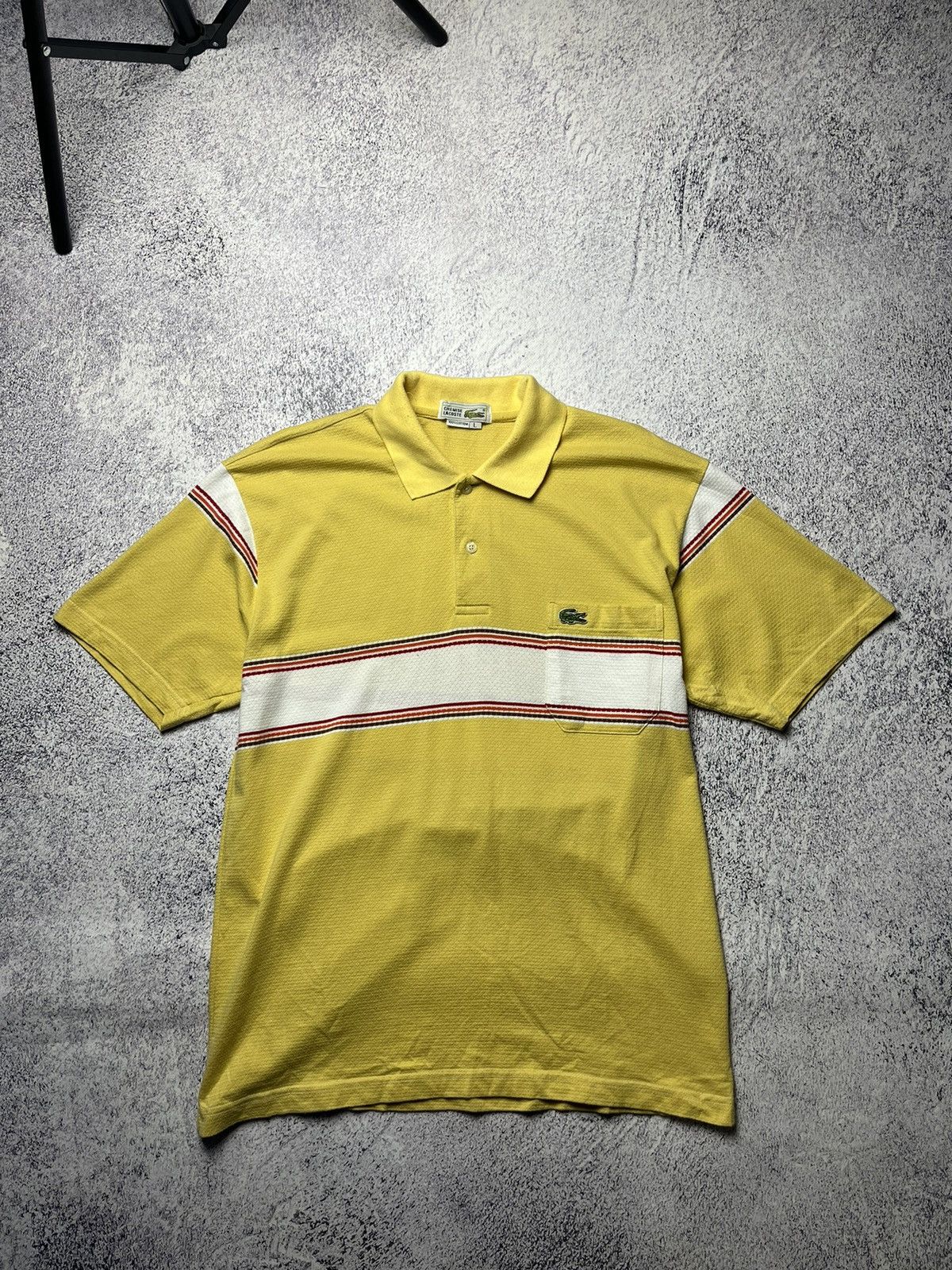 Lacoste Vintage Lacoste Polo Yellow Logo Rare Size L Size US L / EU 52-54 / 3 - 1 Thumbnail