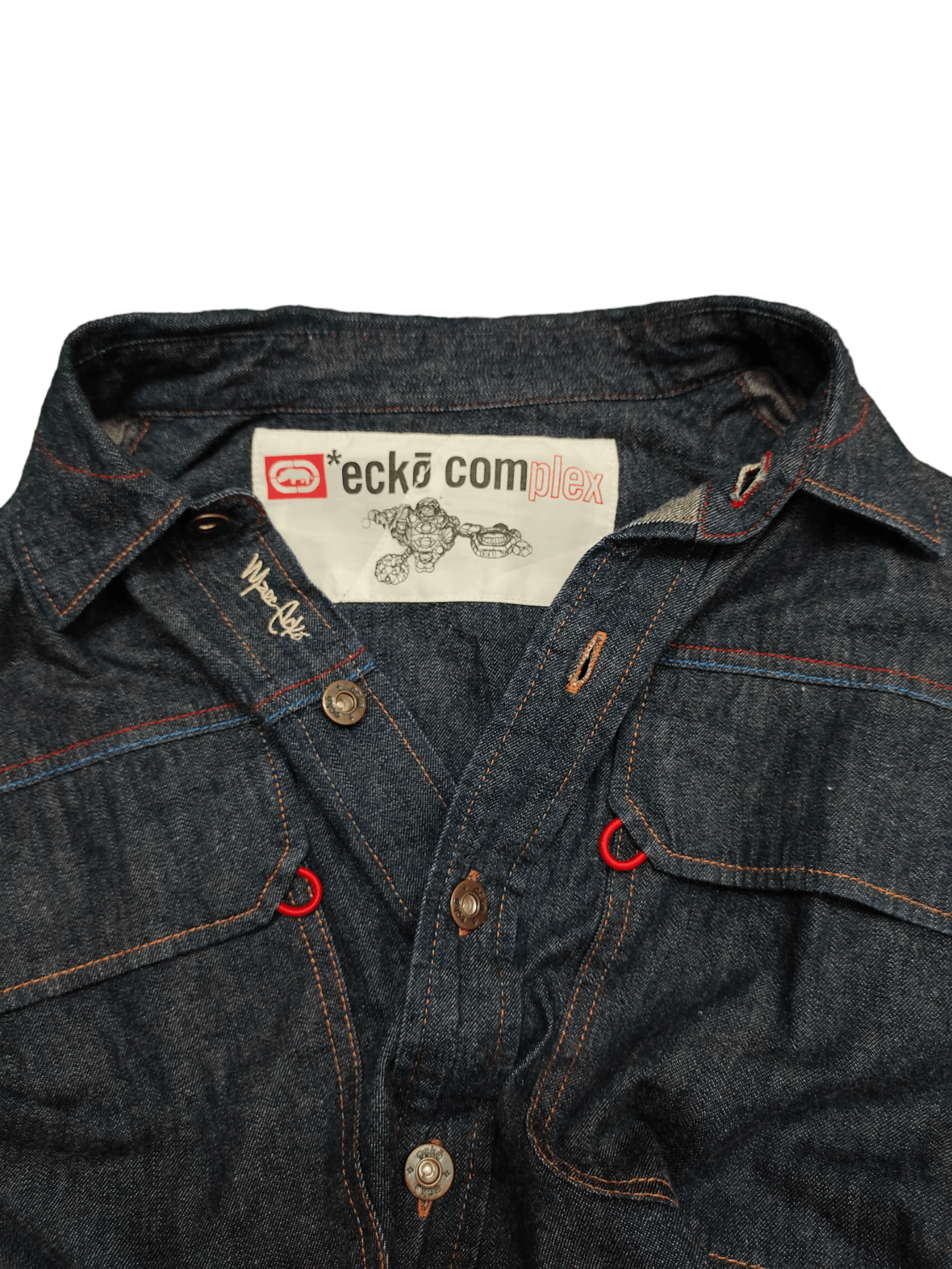 Ecko Unltd. Vintage Y2k Ecko complex Double Pocket Baggy Denim Shirt Size US L / EU 52-54 / 3 - 14 Thumbnail