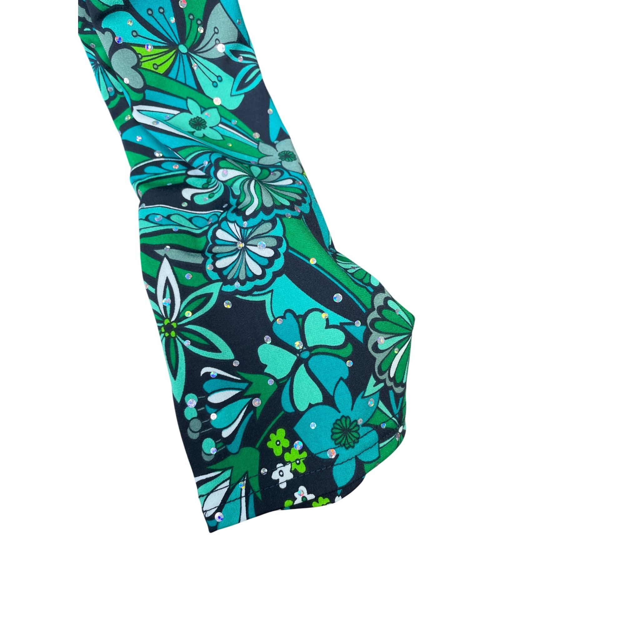 Bob Mackie Bob Mackie Wearable Art Womens Green & Black Floral Blouse S Size L / US 10 / IT 46 - 7 Thumbnail