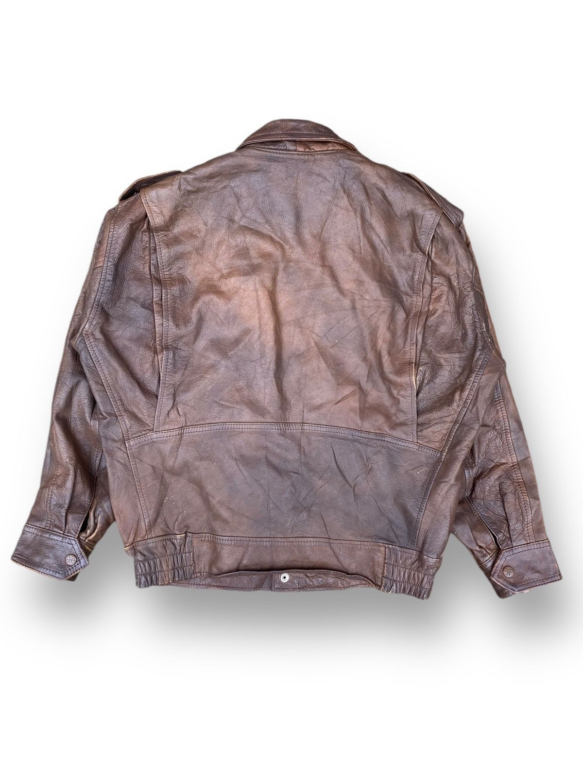 Japanese Brand × Vintage Vintage 90s Fashionable Menswear Bomber Leather Jacket. #D9 Size US XL / EU 56 / 4 - 7 Thumbnail