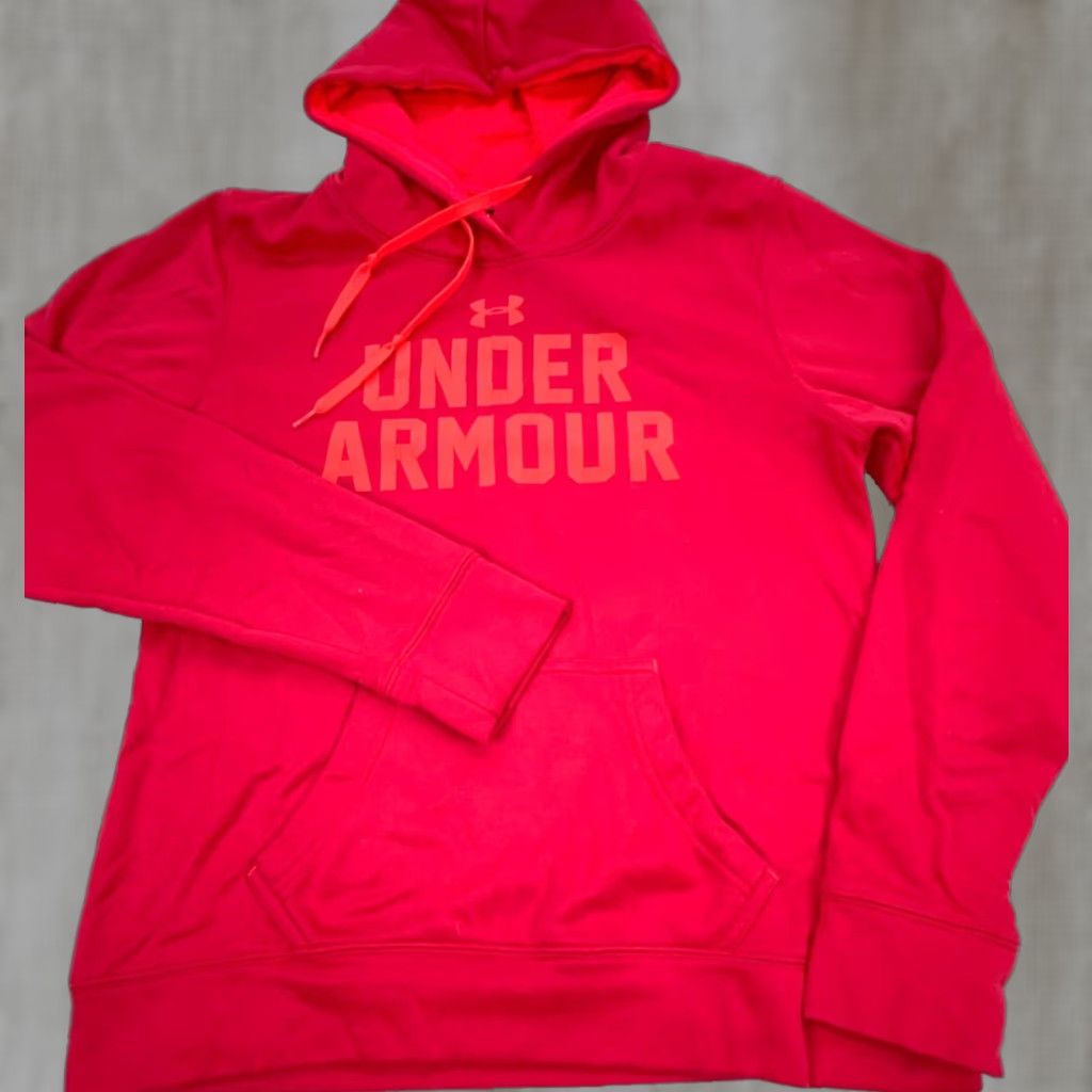 Under Armour Under Armour Hoodie Women M Pink Logo Pullover Sweatshirt Fleece All Seasons Raglan Long Sleeve Relaxed Fit Size M / US 6-8 / IT 42-44 - 1 Thumbnail