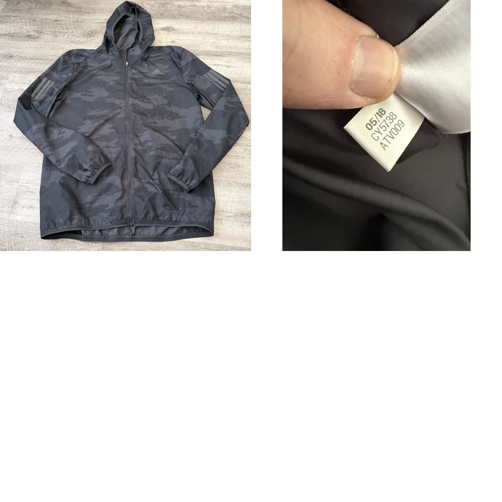 Adidas Adidas Super Lightweight Jacket Mens Medium Hooded Zip Camouflage Black Carbon CY5738 Size US M / EU 48-50 / 2 - 8 Thumbnail