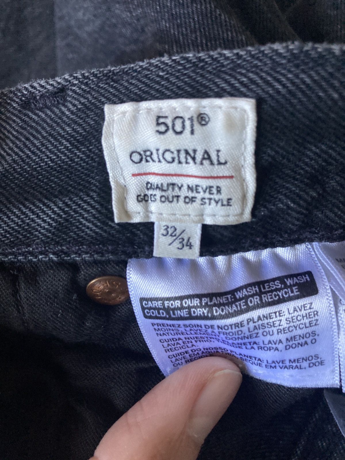 Levi's Levis Made & Crafted 501 Black Stonewash jeans Size US 32 / EU 48 - 3 Thumbnail