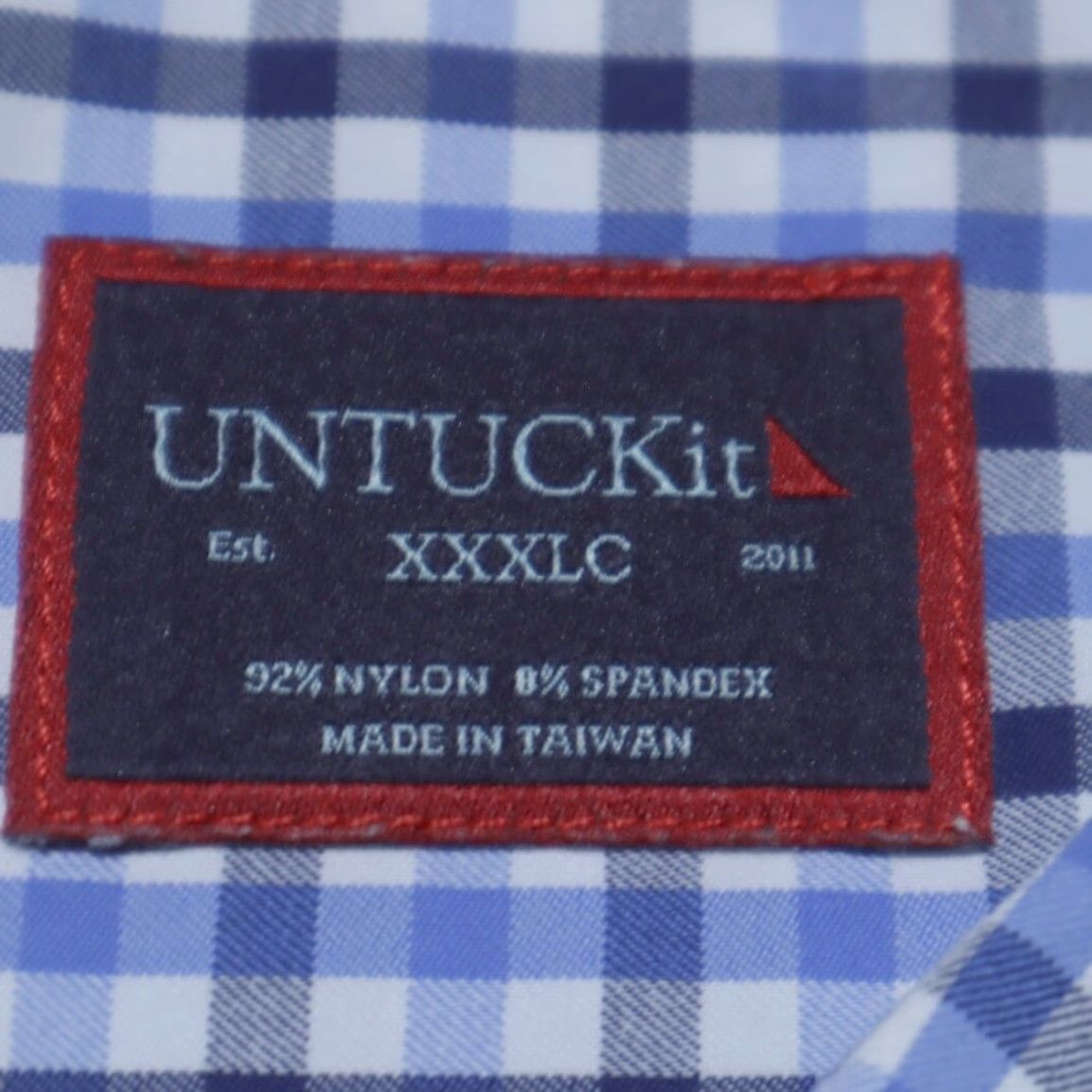 UNTUCKit Untuckit Simmons Performance Check Button Down Shirt Blue Men's 3XLC Size US XXL / EU 58 / 5 - 5 Thumbnail