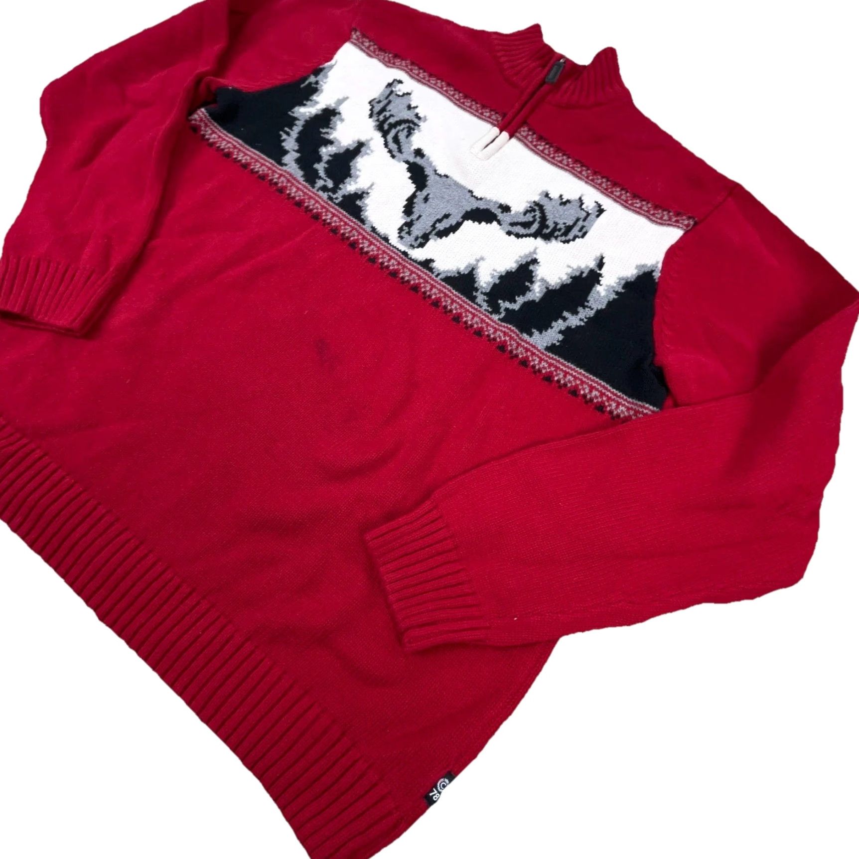 Chaps Chaps Sweater Men XL Red Pullover Mock Neck Knit Heavyweight Logo 1/4 Zip Vintage No Size US XL / EU 56 / 4 - 2 Thumbnail