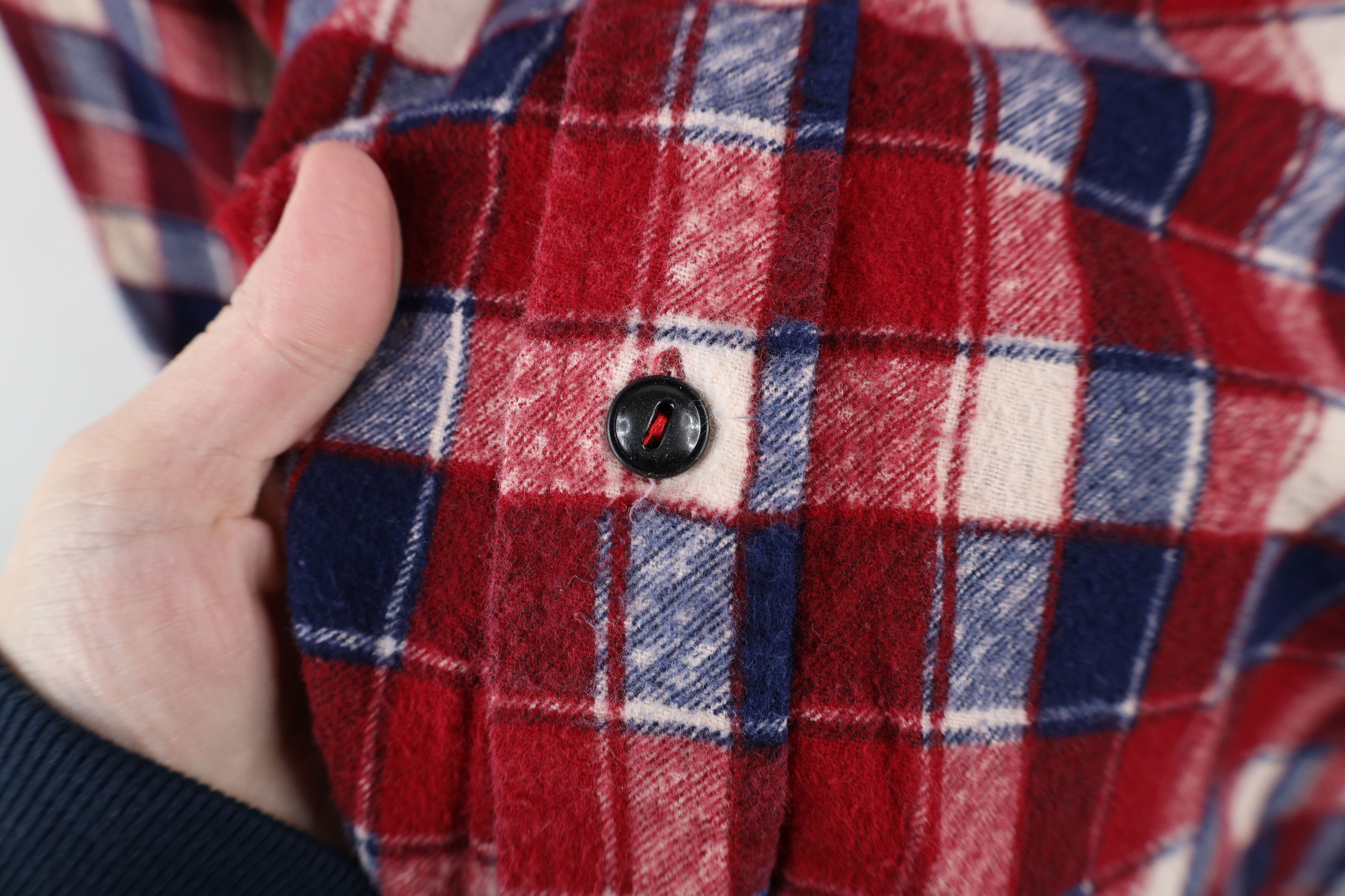 Vintage Vintage 70s Streetwear Collared Button Shirt Red Plaid Size US L / EU 52-54 / 3 - 4 Thumbnail