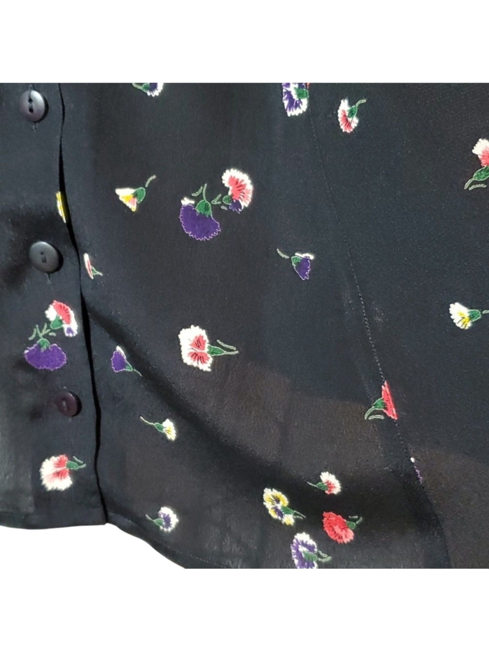 Warehouse Warehouse Size M Skirt Vintage Black Chiffon Flowers Ditzy Size 32" / US 10 / IT 46 - 7 Thumbnail