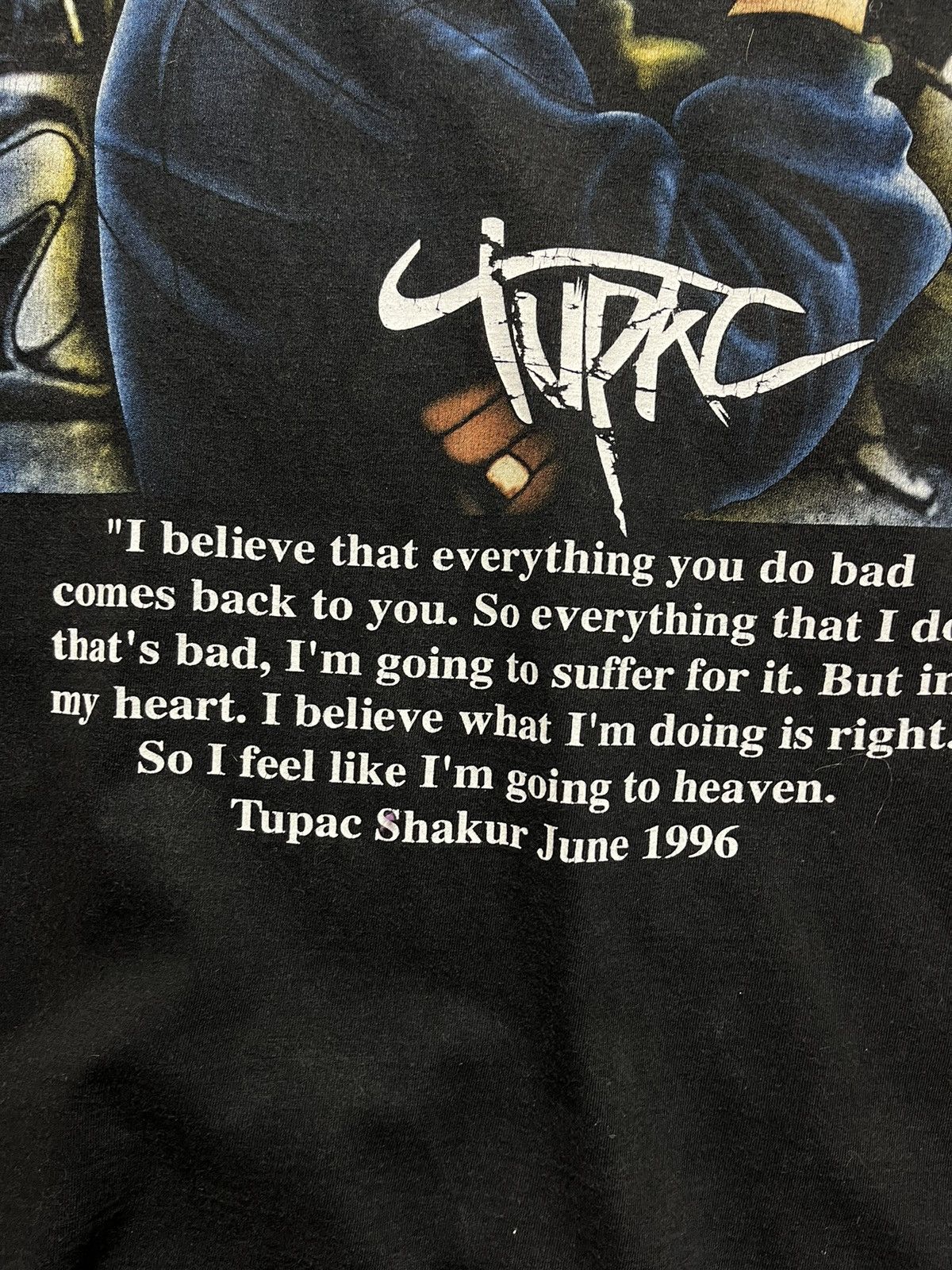 Rap Tees × Vintage Vintage 00s 2pac quote graphic rap tee worn to perfection Size US XL / EU 56 / 4 - 5 Thumbnail