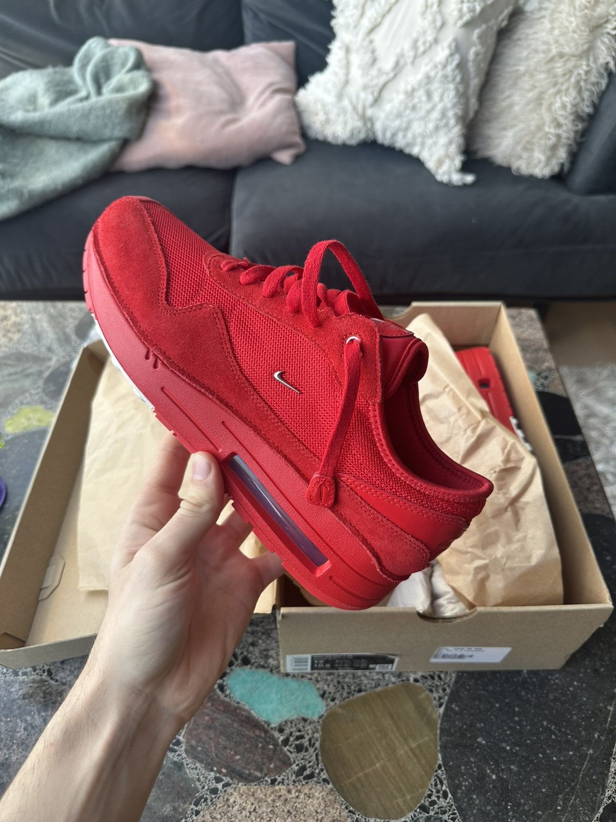 Jacquemus × Nike Air Max 1 x Jacquemus red Size US 12 / EU 45 - 1 Thumbnail