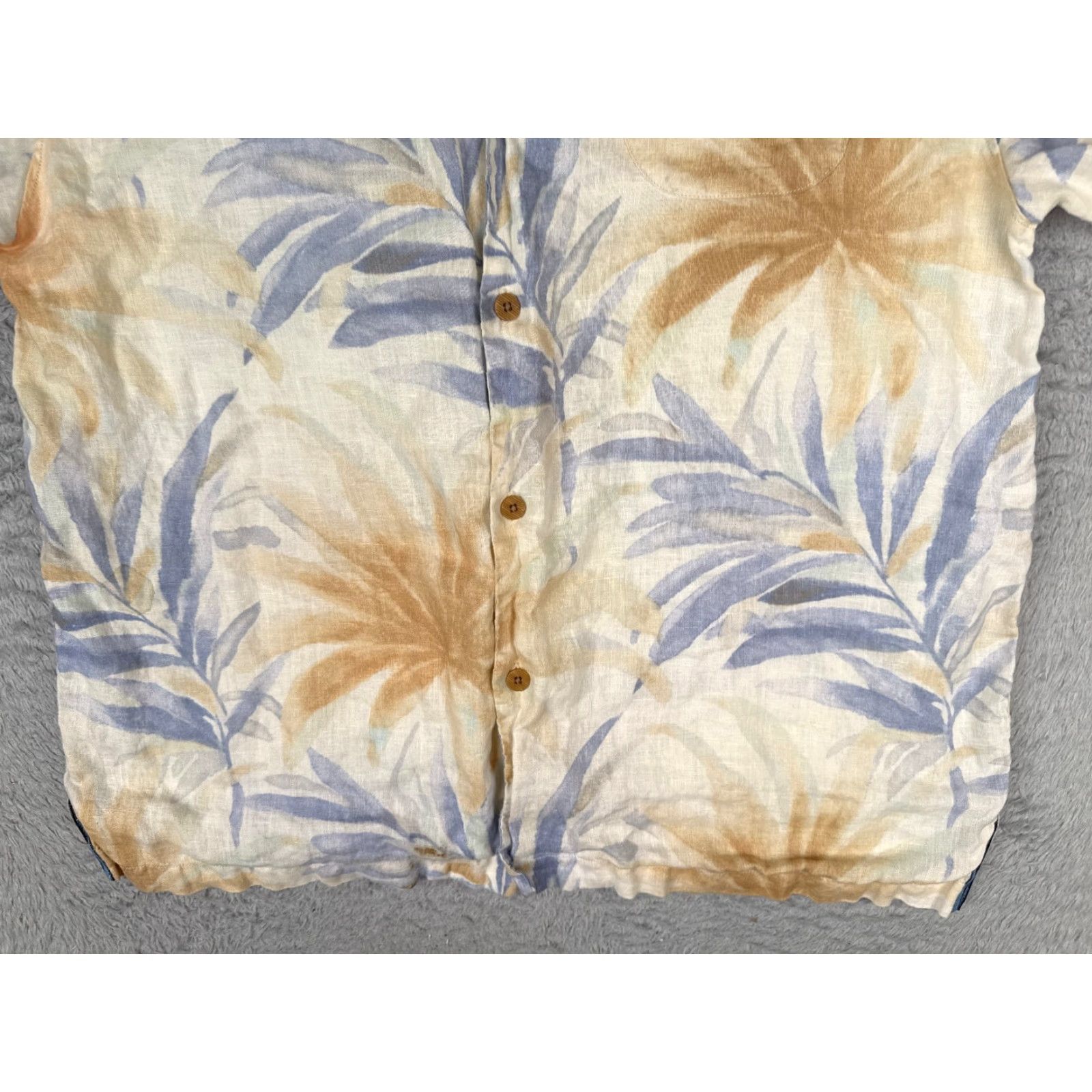 Tommy Bahama Tommy Bahama Shirt Men Extra Large Ivory Floral 100% Linen Hawaiian Button Up (Relaxed) Size US XL / EU 56 / 4 - 5 Thumbnail