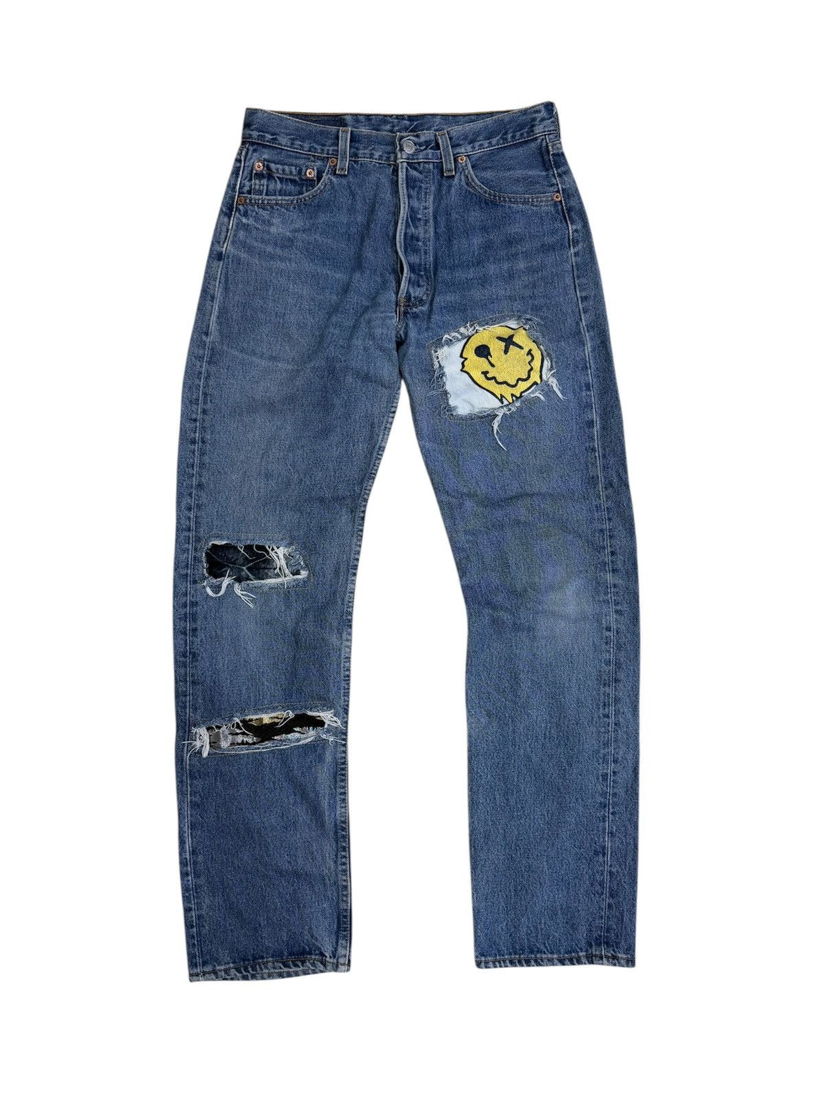 Levi's VINTAGE 90s LEVI’S 501 DISTRESSED JEANS Size US 30 / EU 46 - 1 Thumbnail