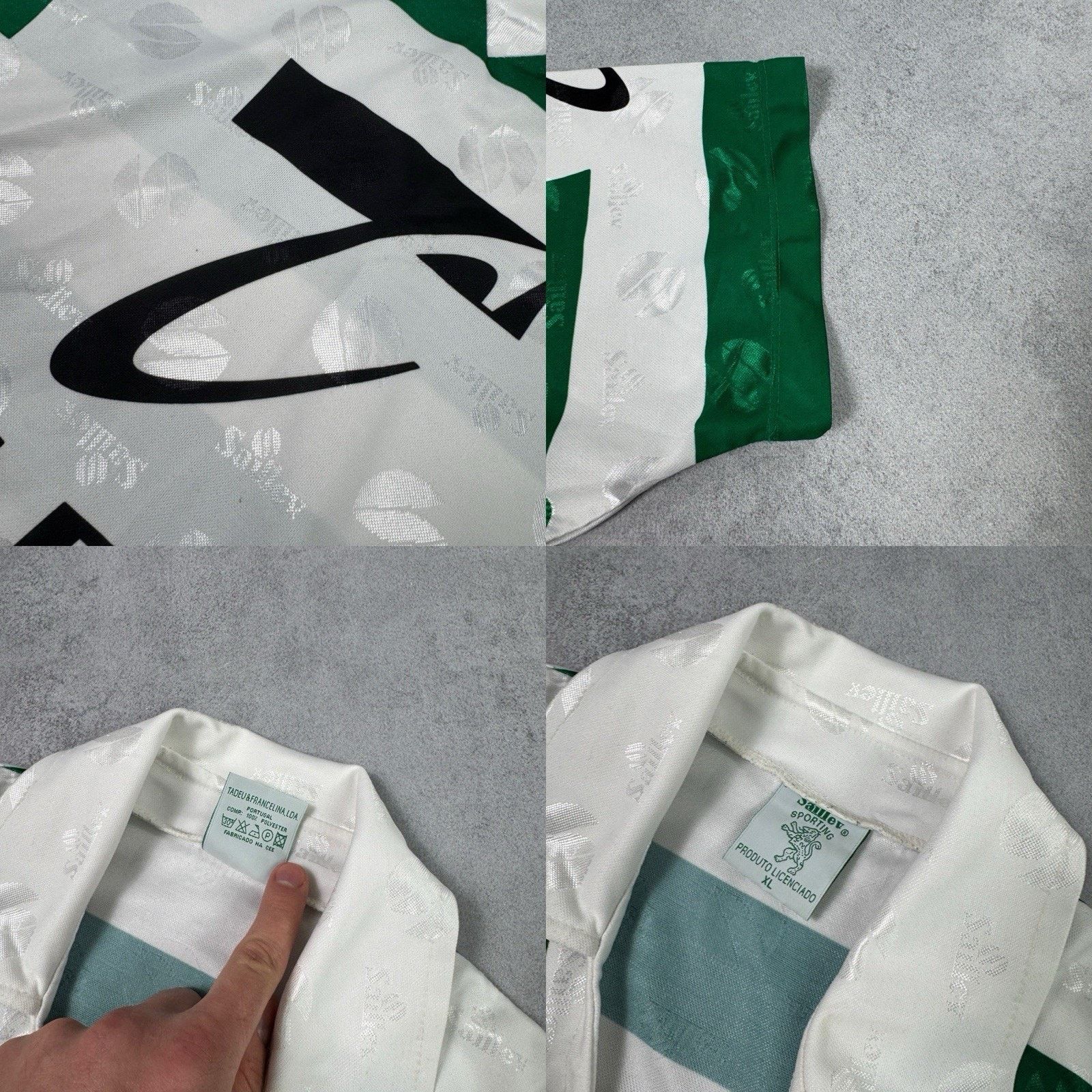 Vintage 1995-1996 Sporting Lisbon Saillev Home Soccer Jersey Size US XL / EU 56 / 4 - 20 Thumbnail