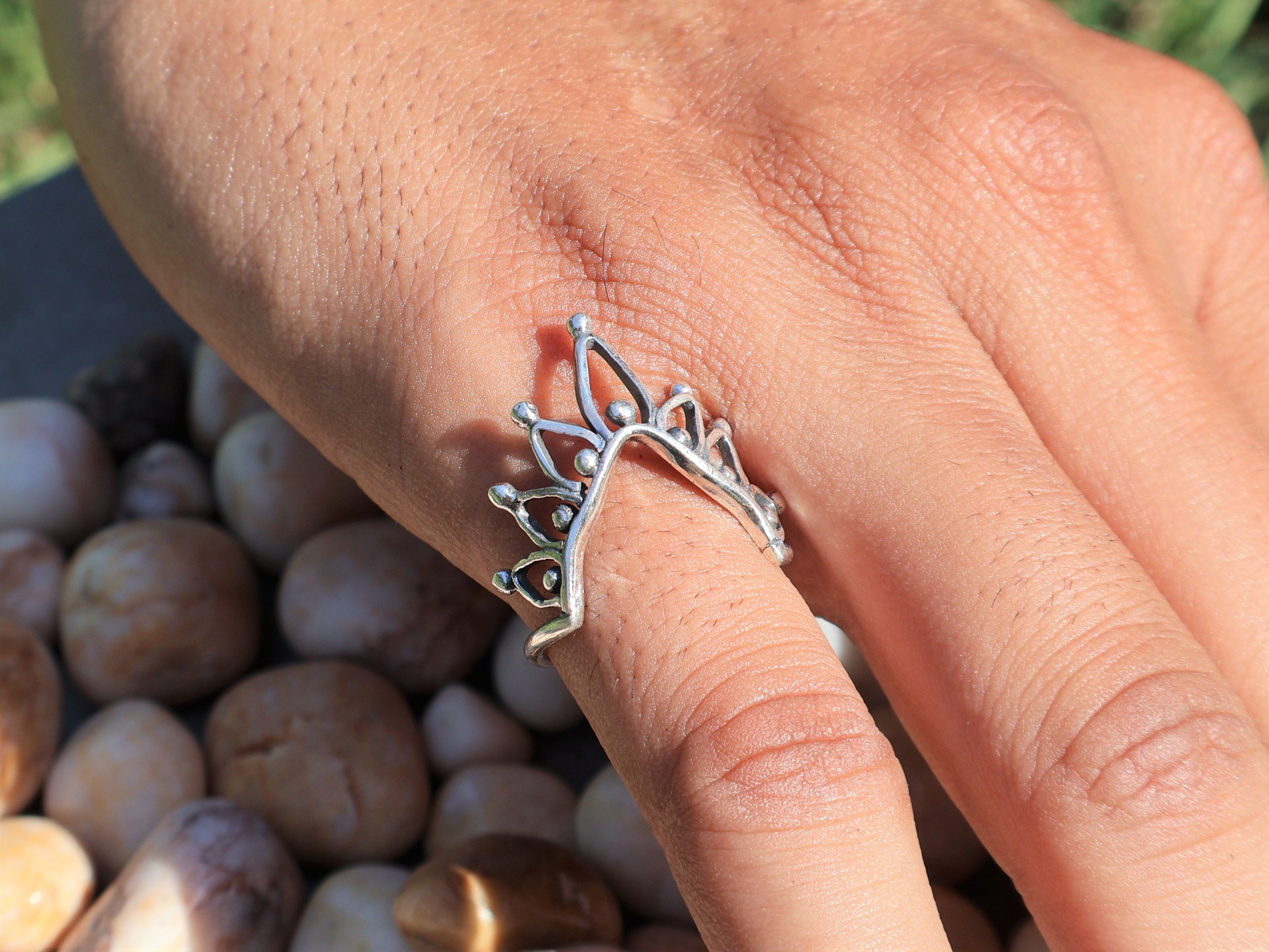 Handmade Crown Queen Ring, 925 Sterling Silver Ring, Handmade Ring, Size ONE SIZE - 8 Thumbnail