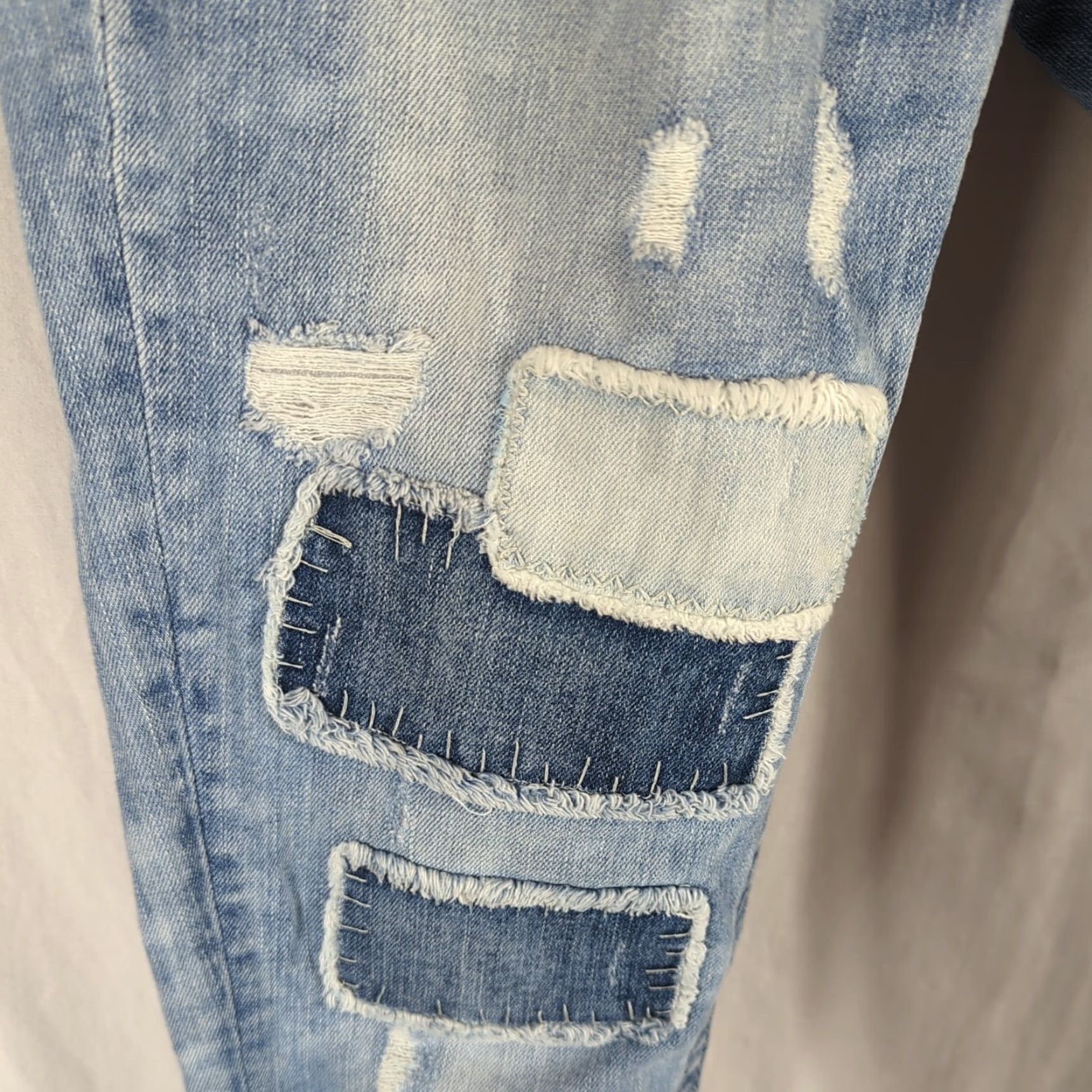 Miss Me VINTAGE Miss Me Womens Jeans Cuffed Skinny Size 27 Distressed Patchwork Denim Boots? No, exclude boots. Size 27" / US 4 / IT 40 - 2 Thumbnail