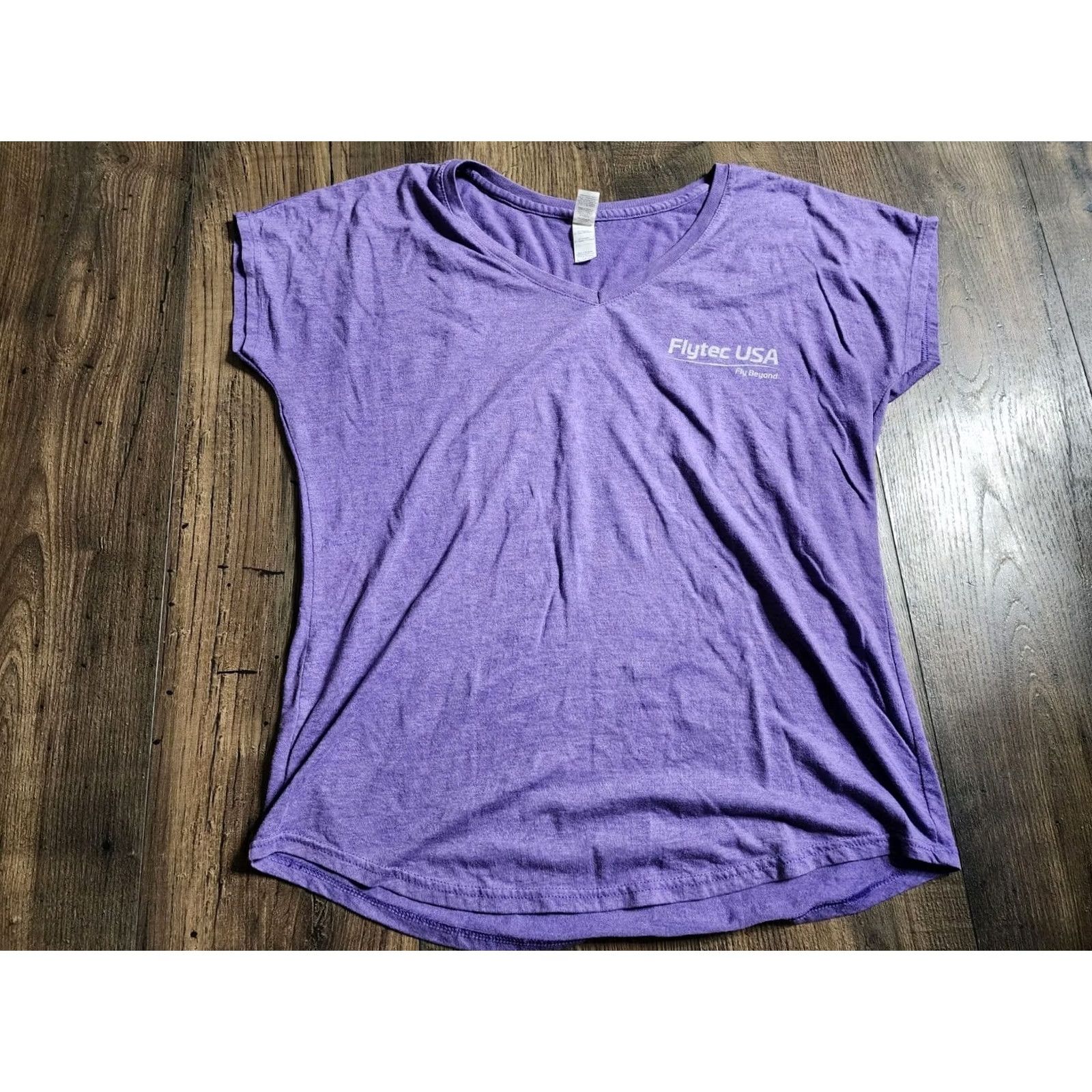 Anvil Womens L Flytec USA Big Spring Nationals 2018 Hang Gliding T Shirt Double Sided Shirt Womens L Purple Cotton Short Sleeve Size L / US 10 / IT 46 - 4 Thumbnail