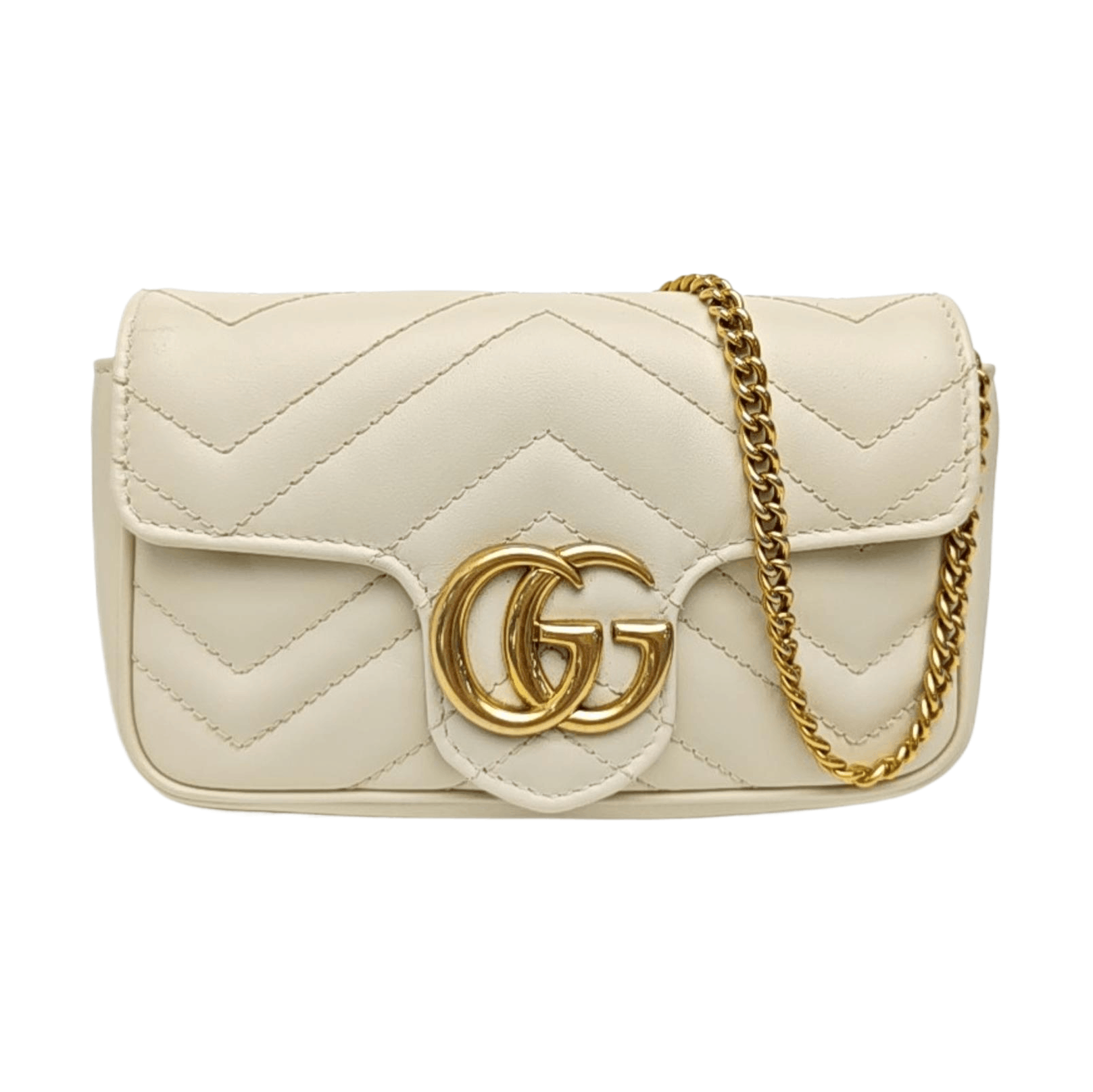 Gucci Gucci GG Marmont Mini Chevron Leather Shoulder Bag Size ONE SIZE - 1 Thumbnail