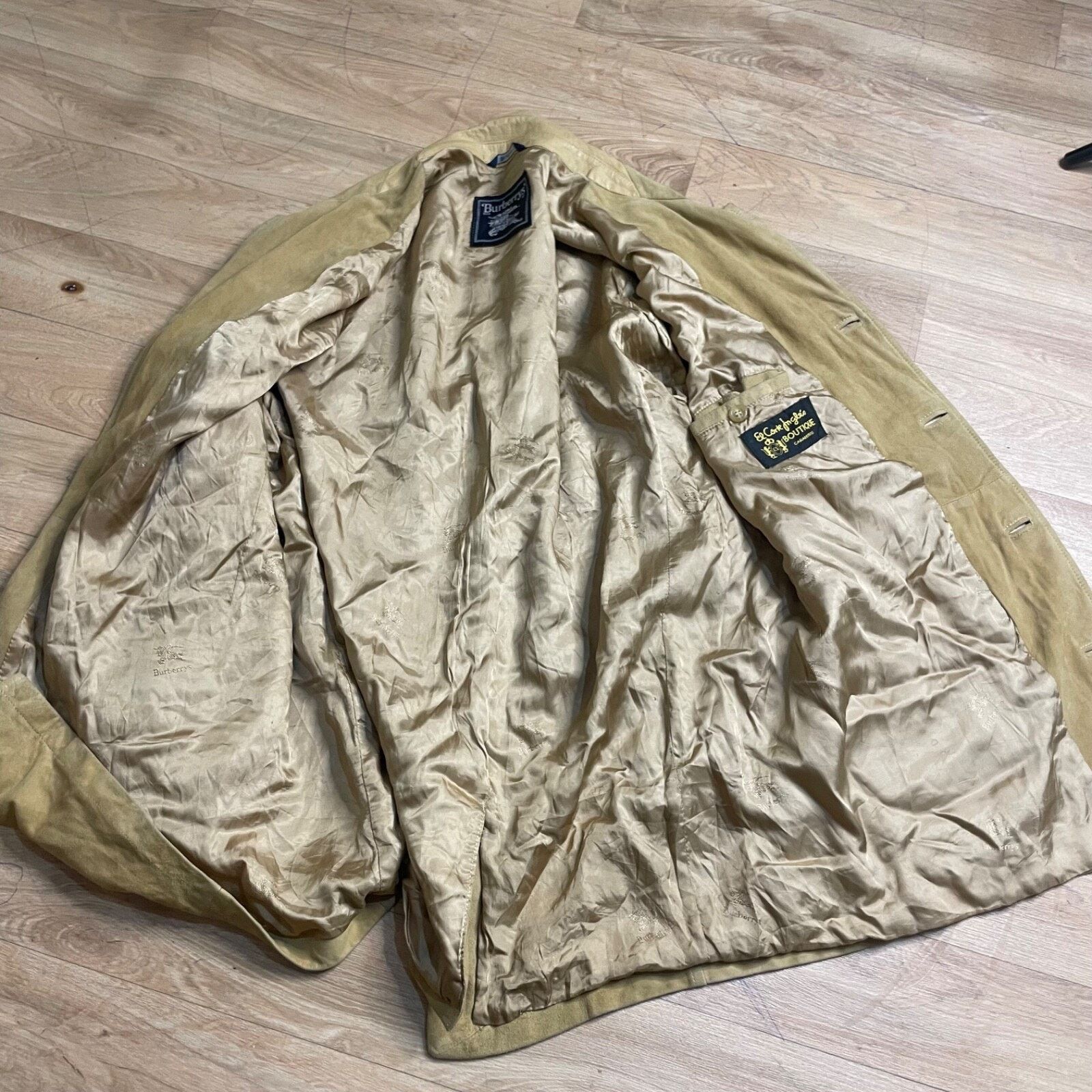 Burberry Vintage BURBERRY's Jacket coat SUEDE LEATHER BEIGE size L XL Size US XL / EU 56 / 4 - 7 Thumbnail