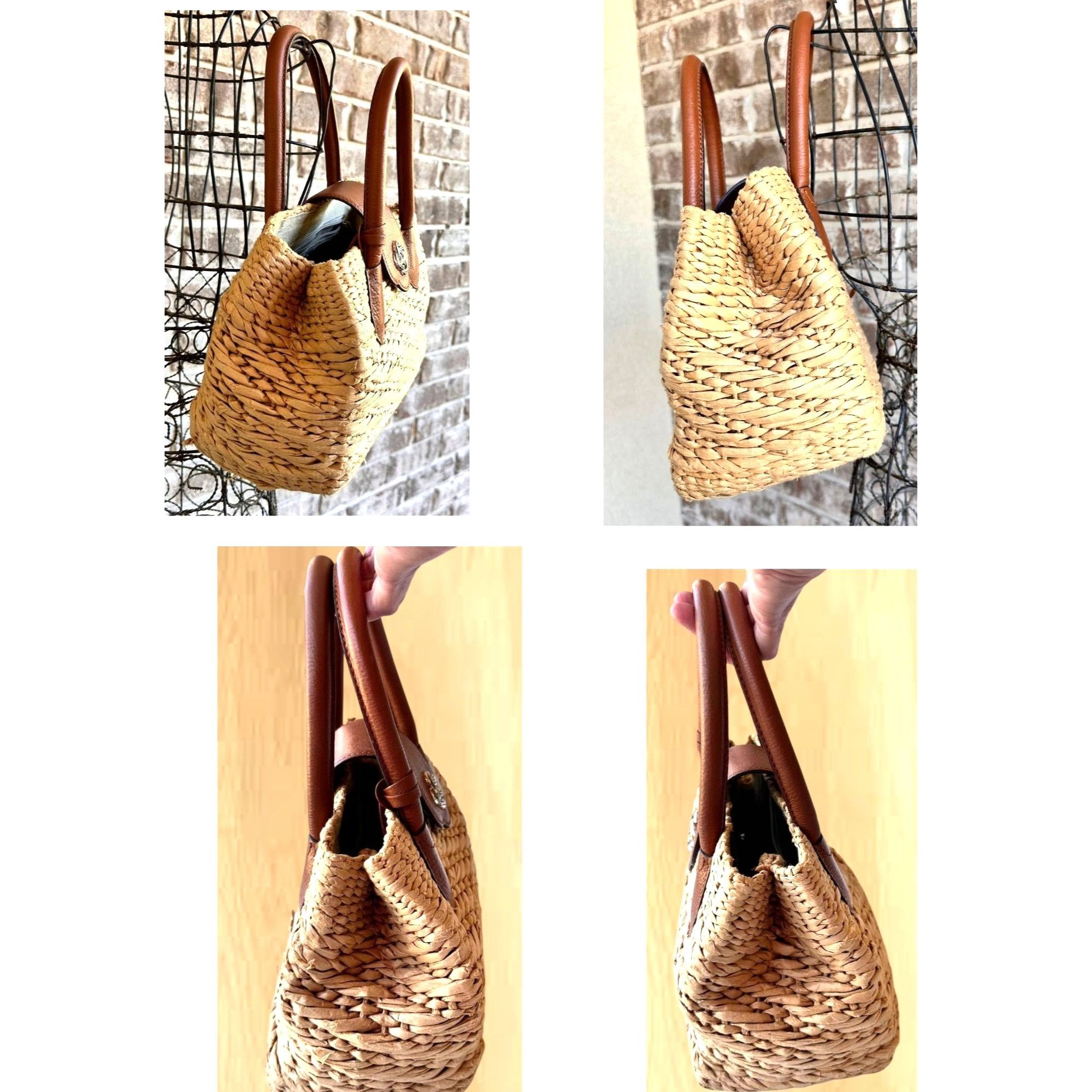 Brighton Brighton Interlok Dune Straw Leather Satchel Handbag Purse Size ONE SIZE - 4 Thumbnail