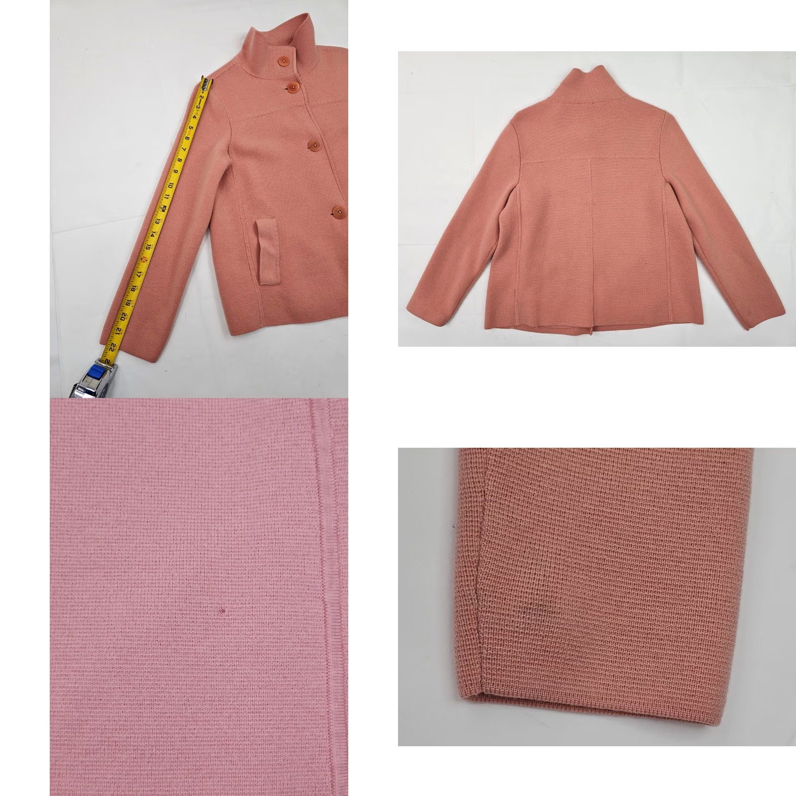 Talbots Talbots Italian Merino Wool Button Up Coat Women Petites L Peach Pink Cardigan Style Coat - Pink Wool Jacket Womens Size L / US 10 / IT 46 - 8 Thumbnail