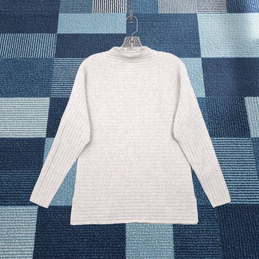 Banana Republic Banana Republic Womens Small Gray Ribbed Funnel Neck Long Sleeve Knit Size S / US 4 / IT 40 - 1 Thumbnail