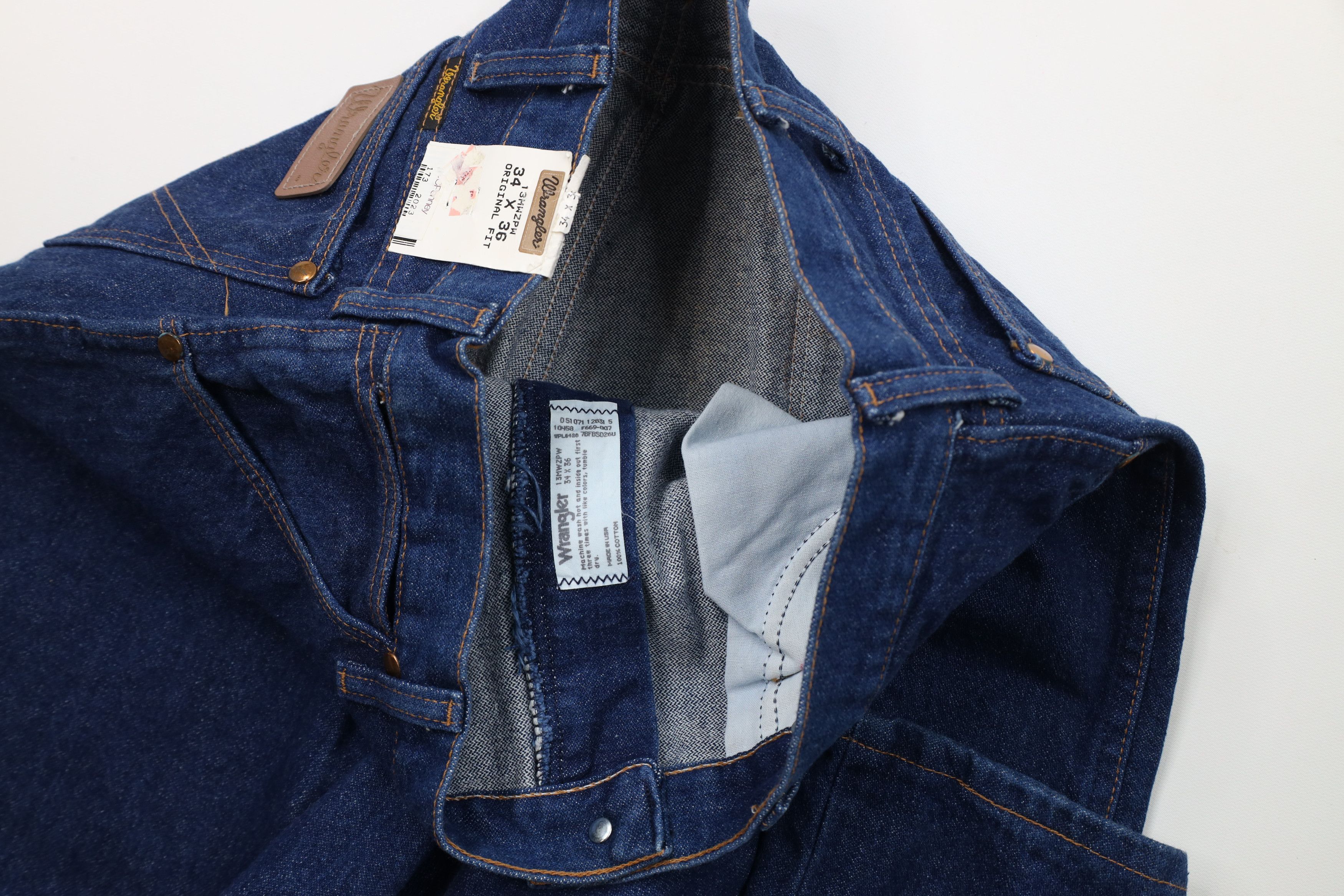 Wrangler Deadstock Vintage 90s Wrangler Fit Western Denim Jeans USA Size US 34 / EU 50 - 7 Thumbnail