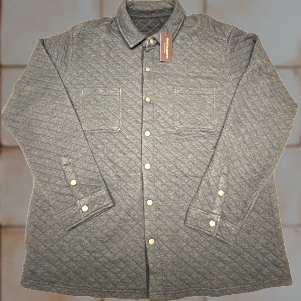 Johnston & Murphy Johnston & Murphy Quilted Shirt Jacket Shacket Mens 2XL Gray Button-Up Chambray Quilted Shirts Jacket Mens Men Size US XXL / EU 58 / 5 - 1 Thumbnail