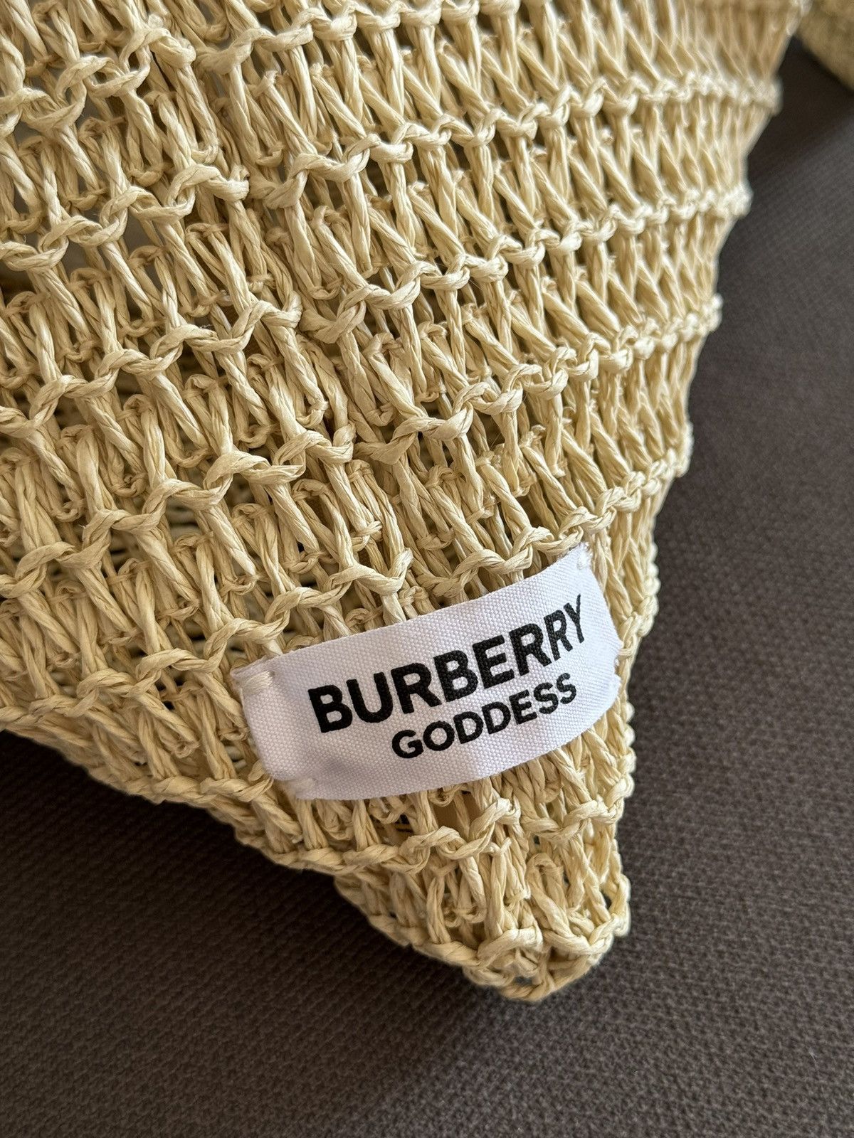 Burberry × Burberry Prorsum Burberry Straw Beige Logo Small Tote Bag Size ONE SIZE - 2 Thumbnail