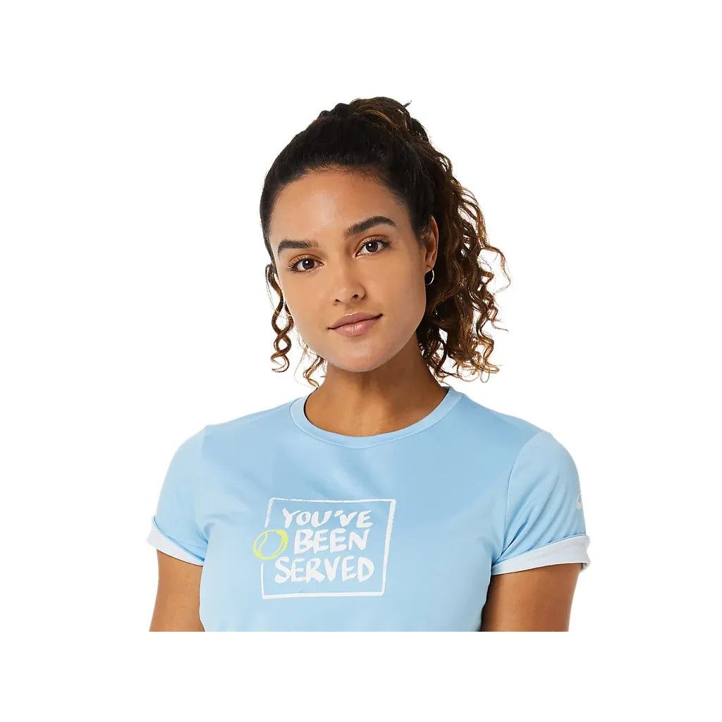Asics Women's Court Graphic Tee, Arctic Sky, Sz. XS Size XS / US 0-2 / IT 36-38 - 3 Thumbnail