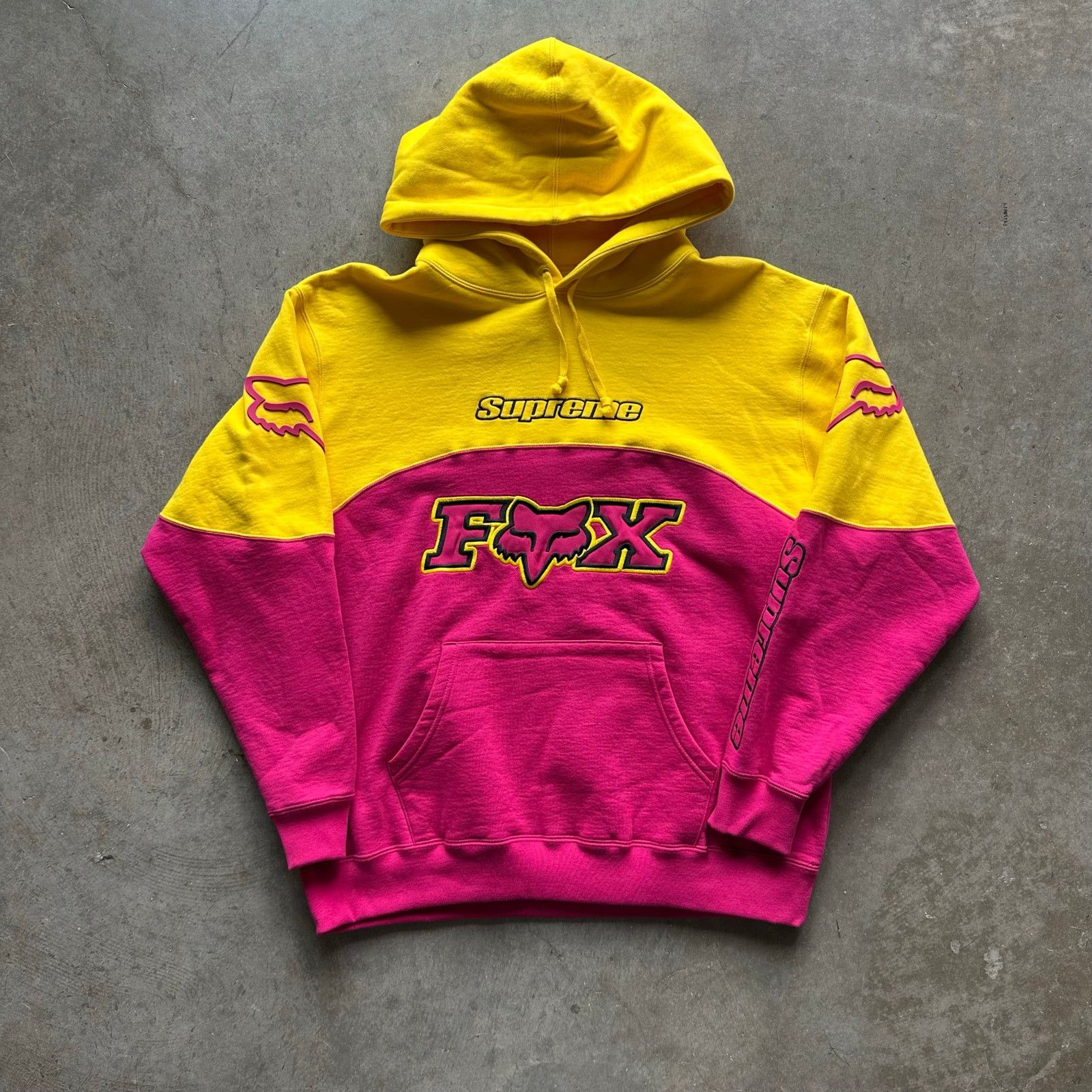 Supreme Fox Racing Hooded Sweatshirt ピンク Lサイズ Supreme Fox Racing Hoodie Pink Yellow Size Large Brand New