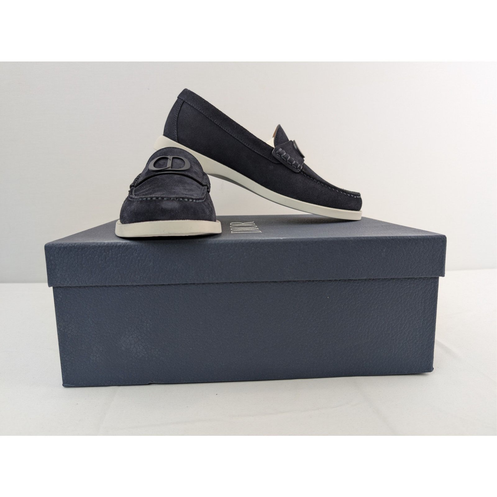 Dior o1rshd1 D'Granville suede Loafers Shoe Boots in navy blue Size US 8 / EU 41 - 18 Thumbnail