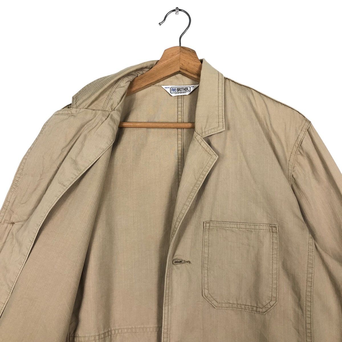 FiveBrother × Japanese Brand 🔥Rich Brown - Long Fly Coats Double Breast Jacket Size US L / EU 52-54 / 3 - 9 Thumbnail
