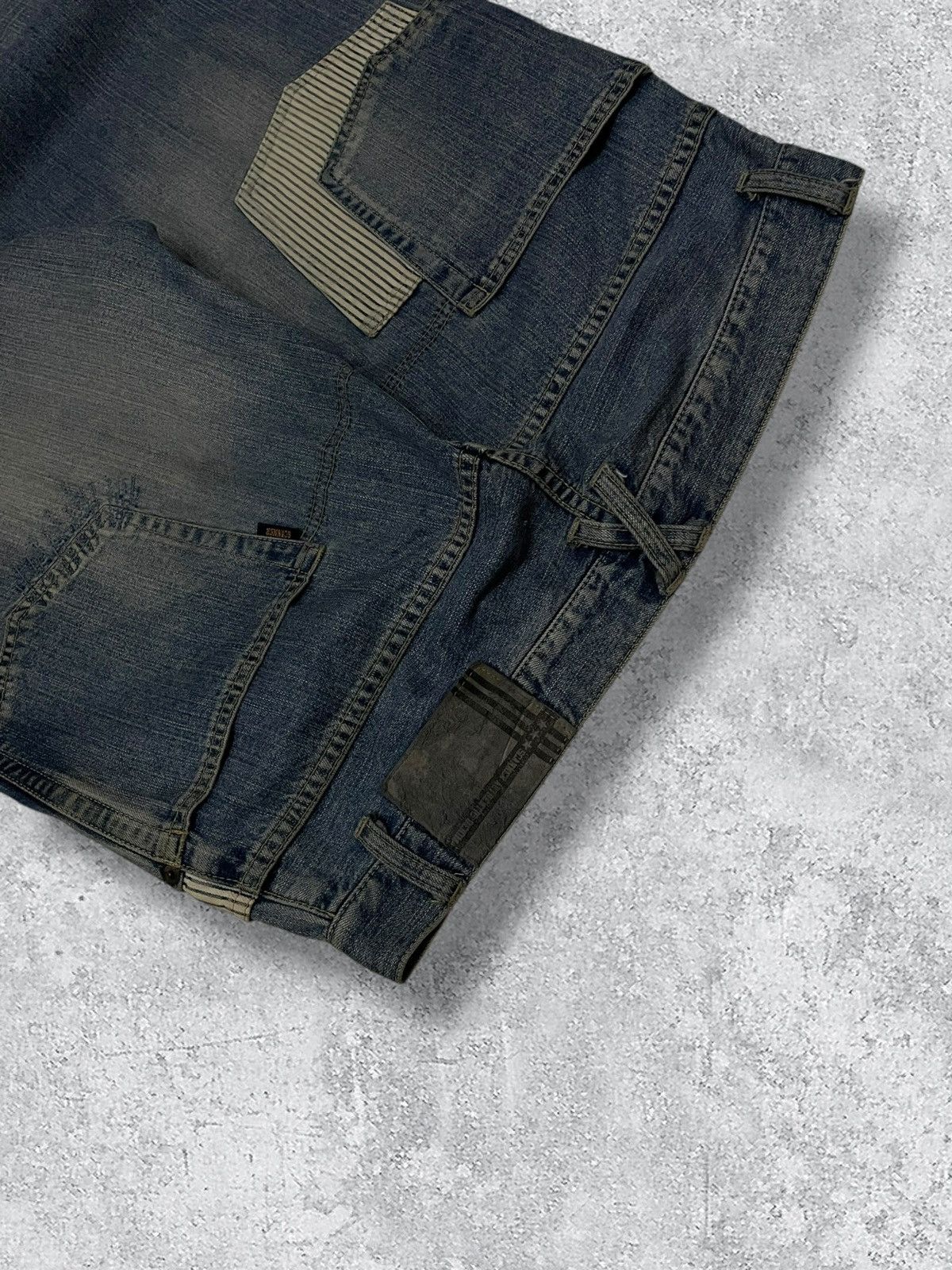 Japanese Brand Vintage 90’s Japan Scanner Unique Patch Pocket Baggy Denim Size US 33 - 11 Thumbnail