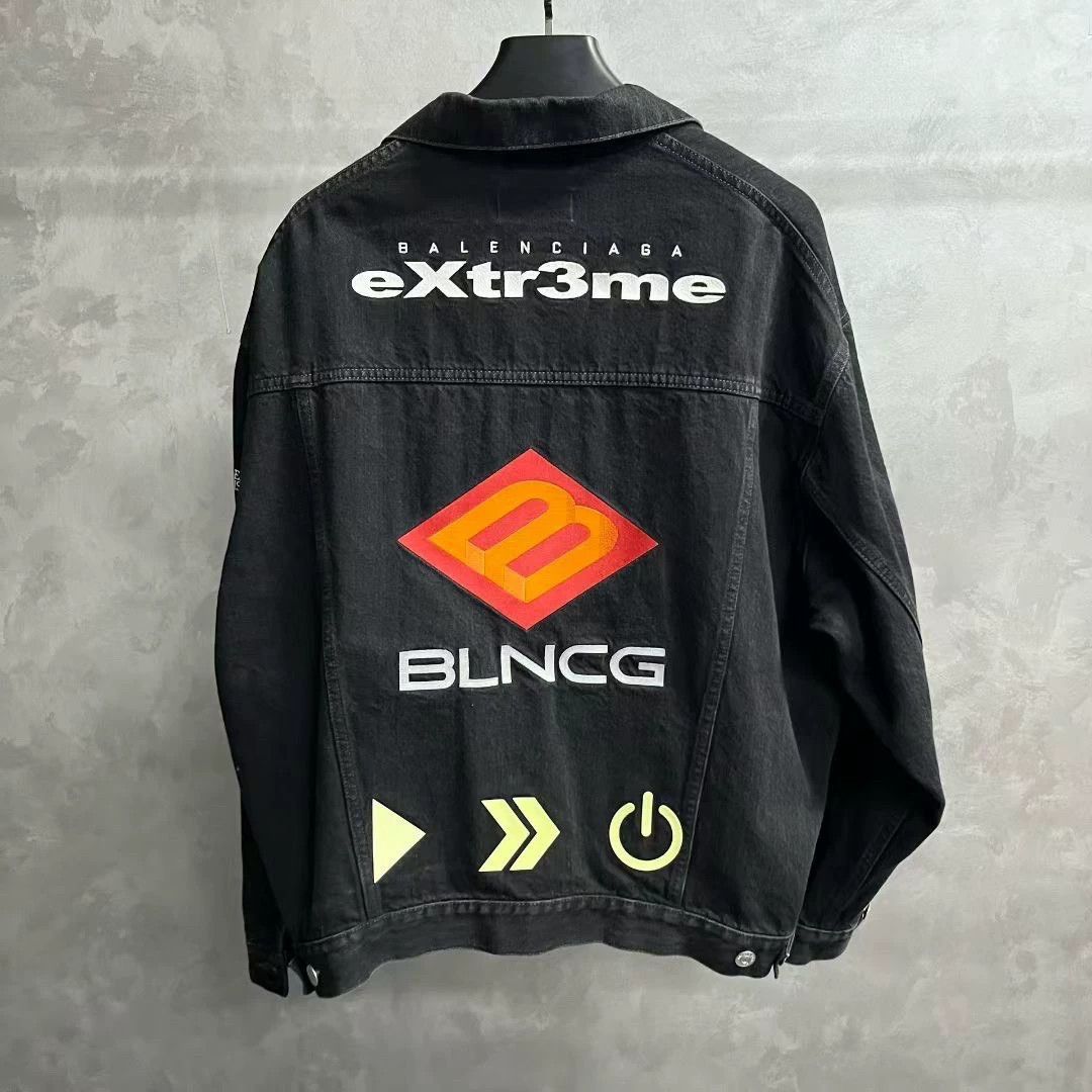 Balenciaga balenciaga black embroidered denim jacket Size US XS / EU 42 / 0 - 2 Thumbnail
