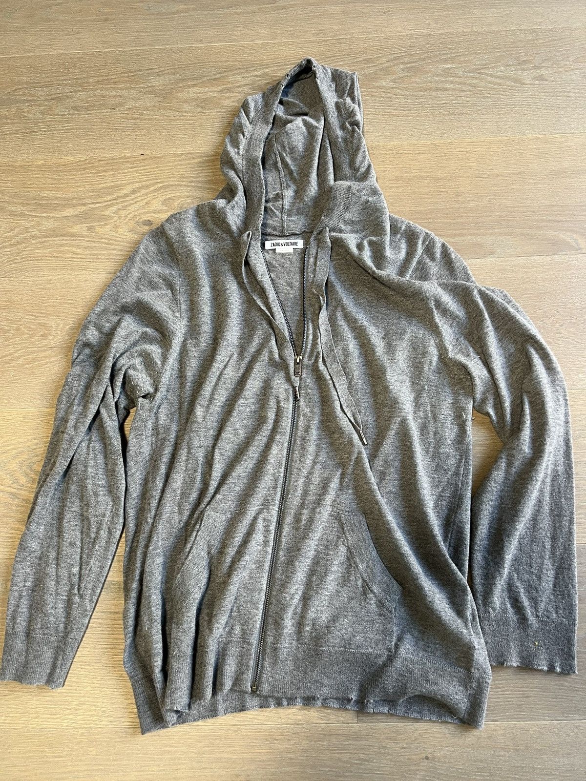 Vintage × Zadig & Voltaire Zadig Voltaire Skull Cashmere Zipper Cardigan XL Size ONE SIZE - 3 Thumbnail