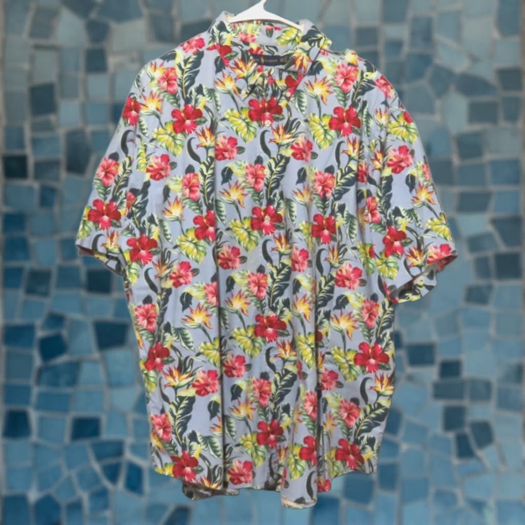 Polo Ralph Lauren Polo Ralph Lauren Men 3XB Big Tropical Floral Hawaiian Camp Shirt Cotton NWOT Size US XXL / EU 58 / 5 - 1 Thumbnail