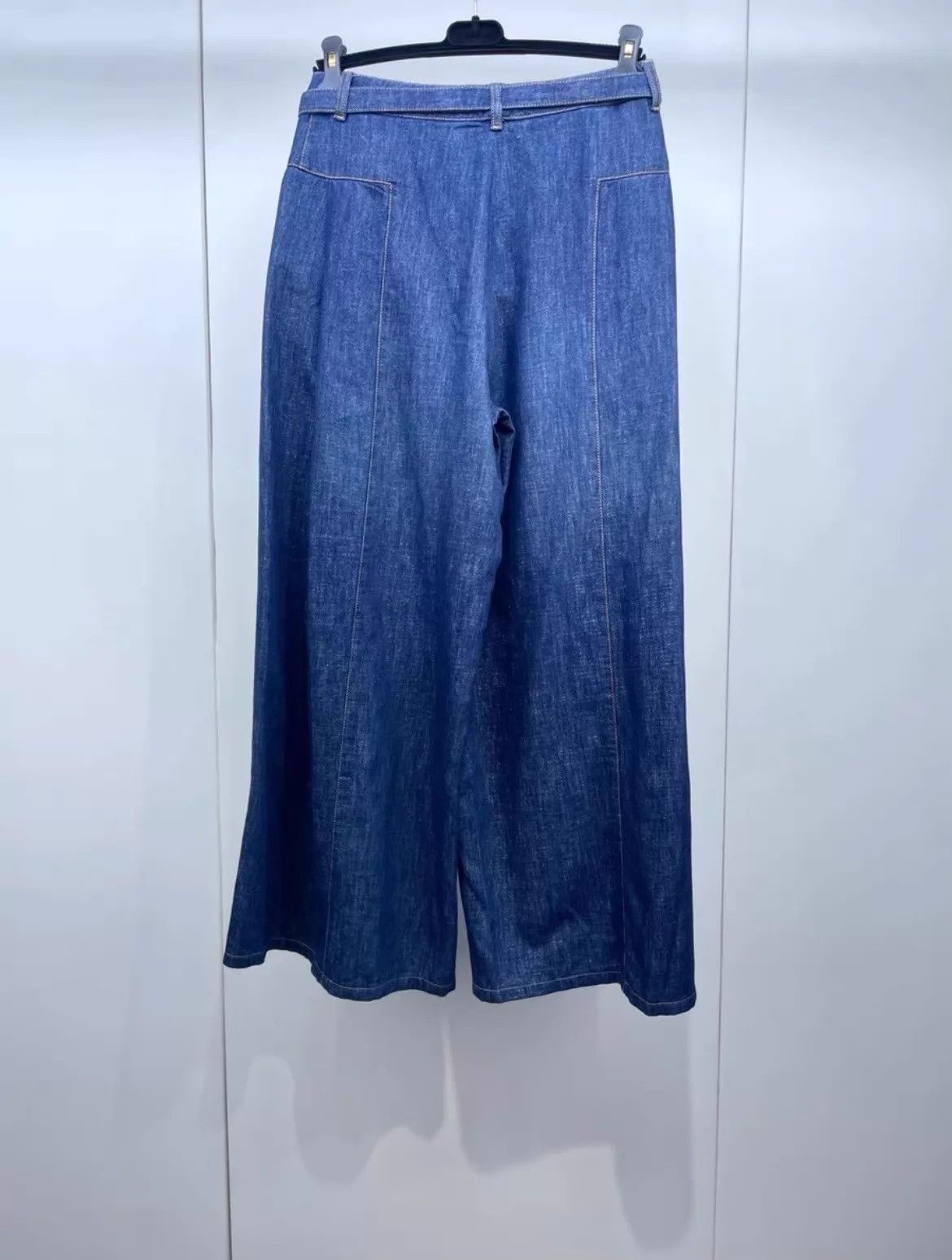 Chanel Chanel 23S Belted Denim Wide-Leg Pants 38 98 New Size 27" / US 4 / IT 40 - 2 Thumbnail