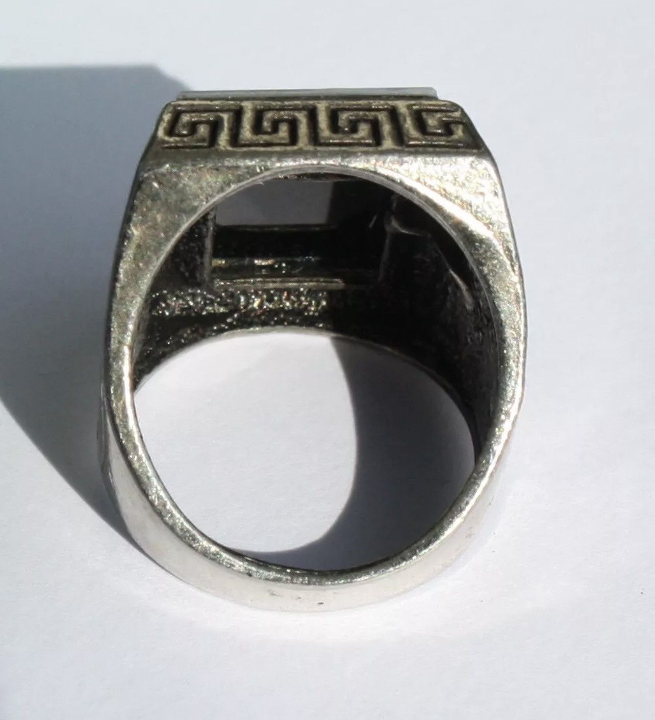 Vintage Very Rare Retro Silver Two Layer Signet Intaglio Seal Ring Size ONE SIZE - 4 Thumbnail