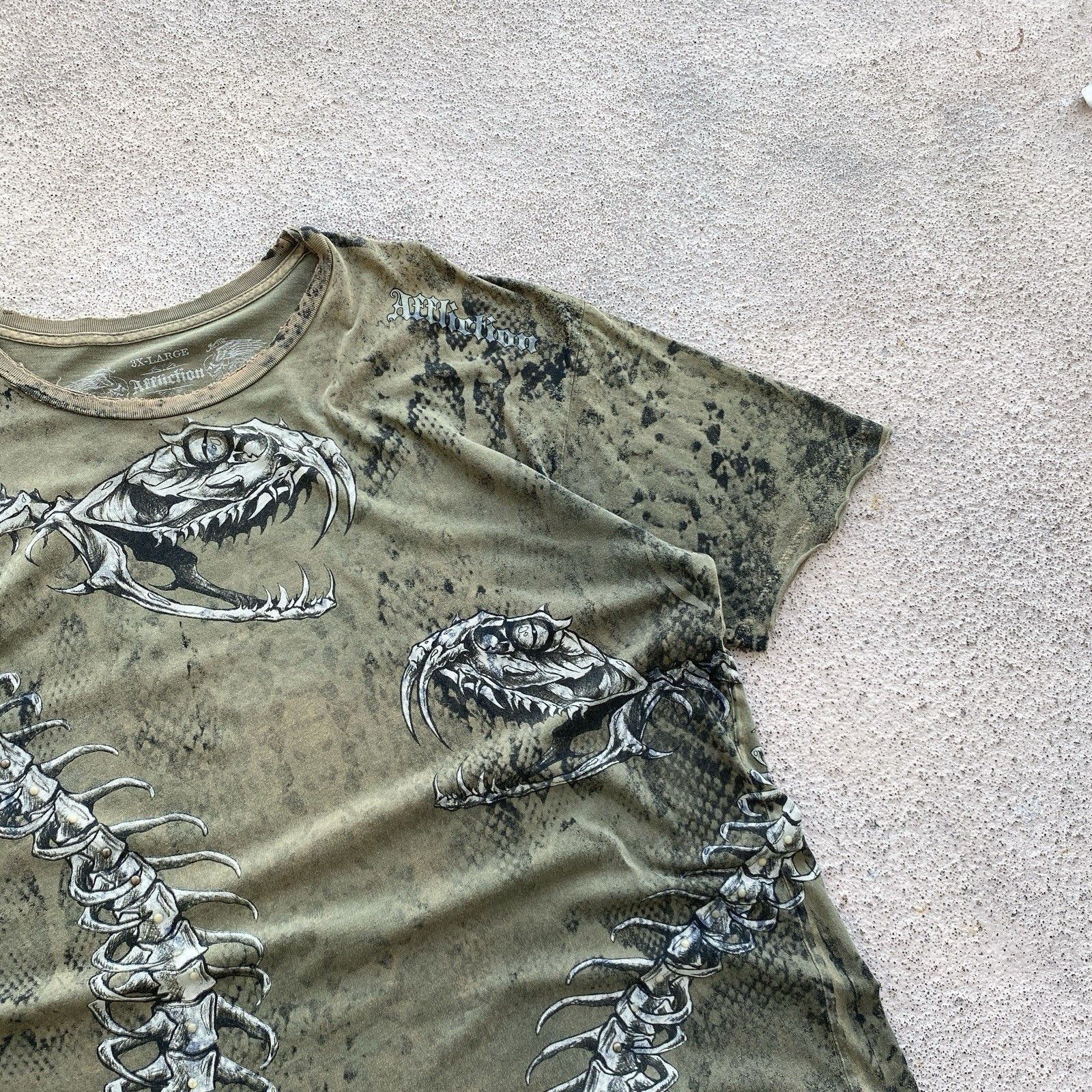 Affliction Crazy Affliction Skeleton T Shirt Tribal Vibe True Religion Size US XL / EU 56 / 4 - 4 Thumbnail