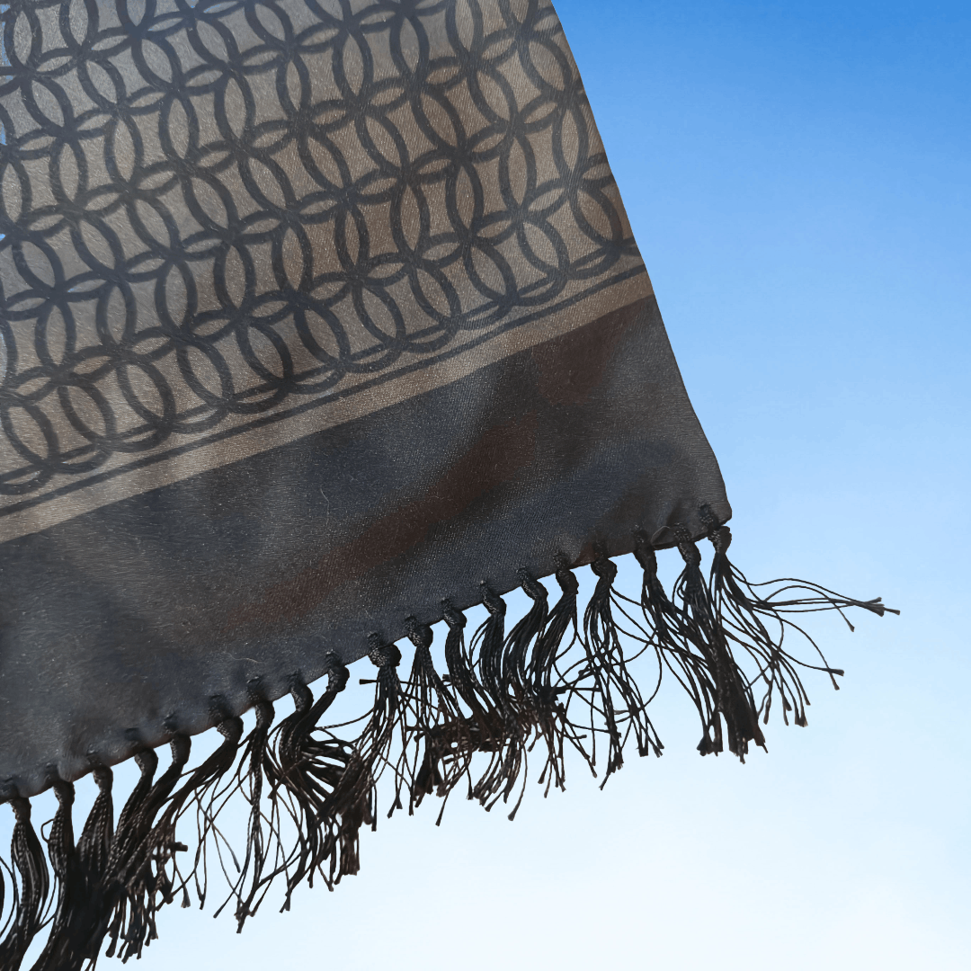 Tom Ford Authentic Tom Ford Brown Geometric Silk & Cashmere Scarf Size ONE SIZE - 3 Thumbnail