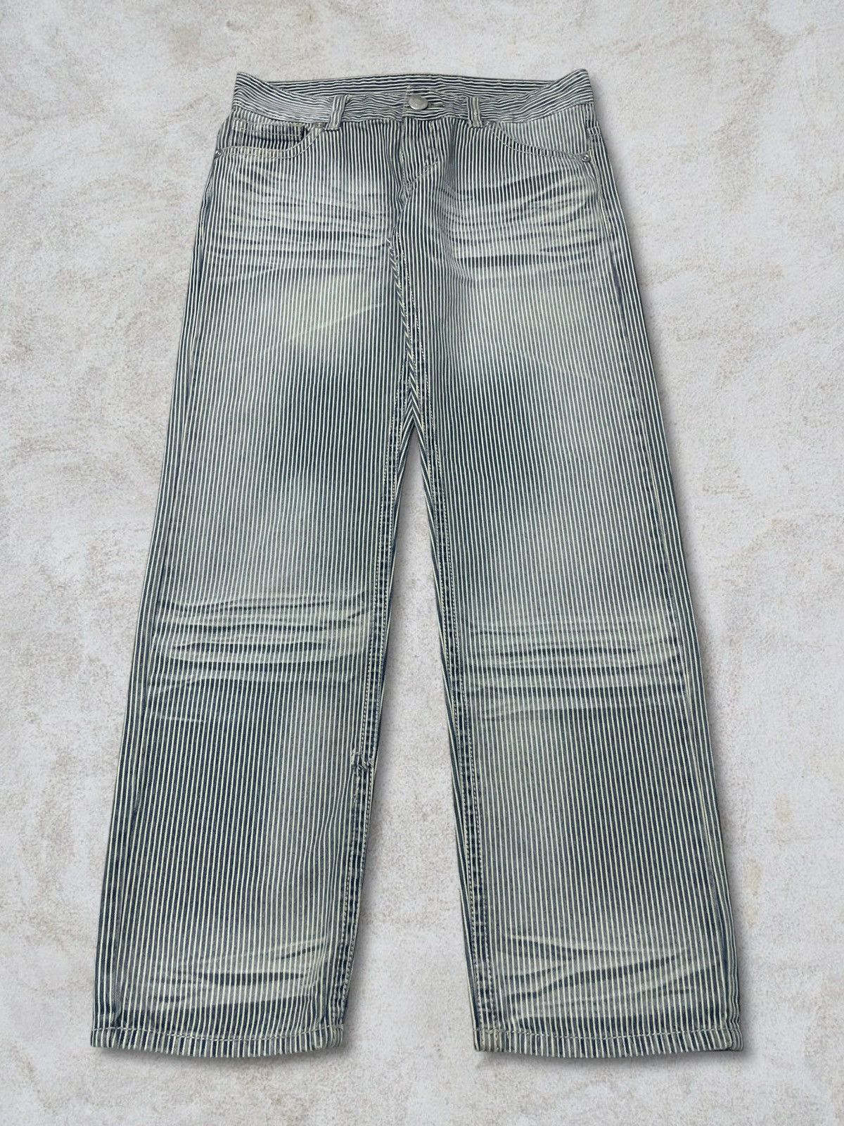 Vintage Vintage Japanese Denim Hickory Iconic Stripe Railroad Jeans Size US 32 / EU 48 - 1 Thumbnail