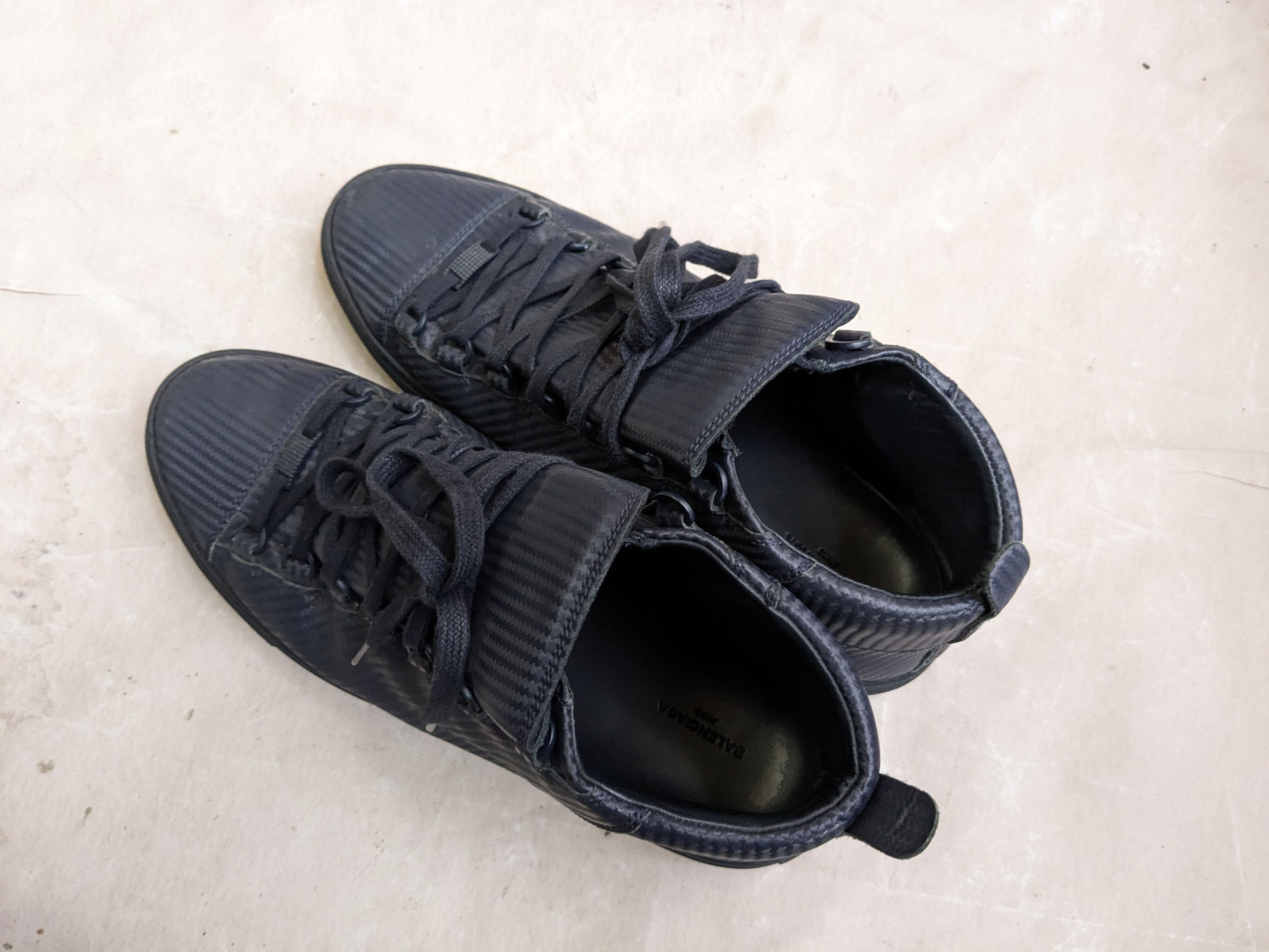 Balenciaga Balenciaga Arena Navy Blue 12 High Tops Leather Size US 12 / EU 45 - 14 Thumbnail